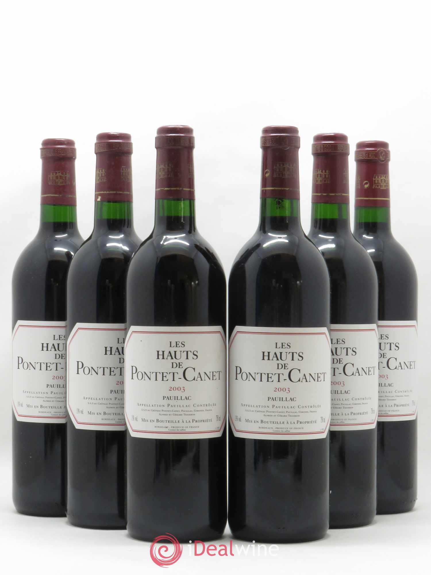 Les Hauts de Pontet-Canet Second Vin 2003 - Lot de 6 bouteilles - 0