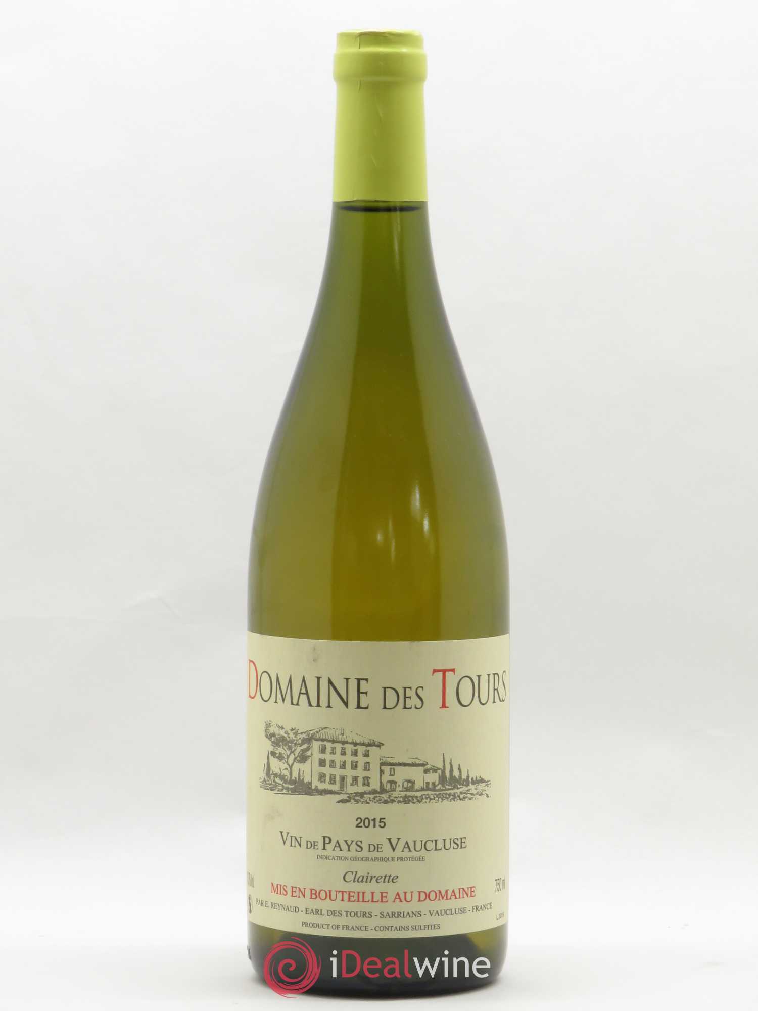 Vaucluse (Vin de Pays de Vaucluse) Domaine des Tours Emmanuel Reynaud Clairette 2015 - Lot de 1 bouteille - 0