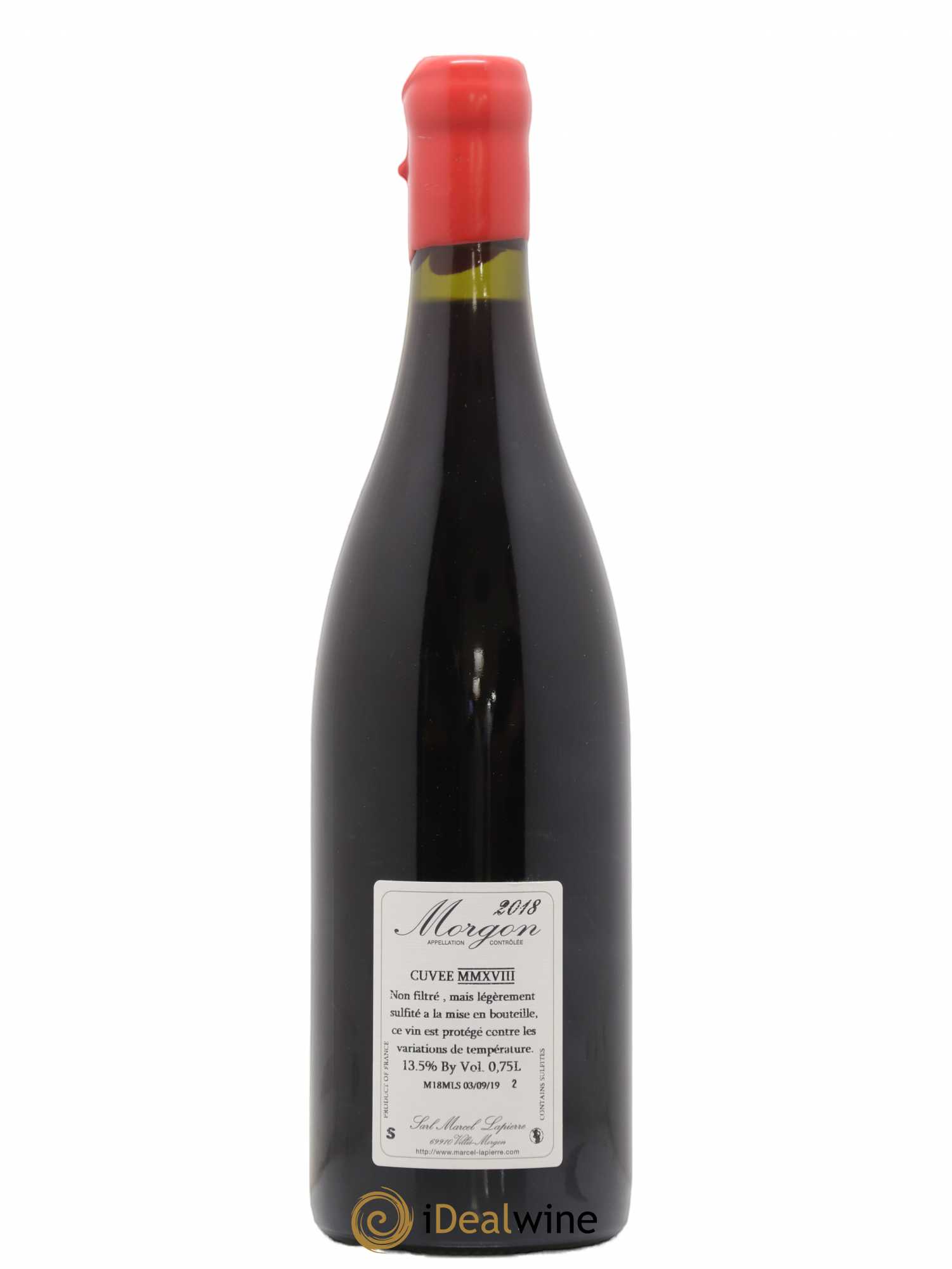 Morgon Marcel Lapierre (Domaine) cuvée MMXVIII 2018 - Lot de 1 bouteille - 1