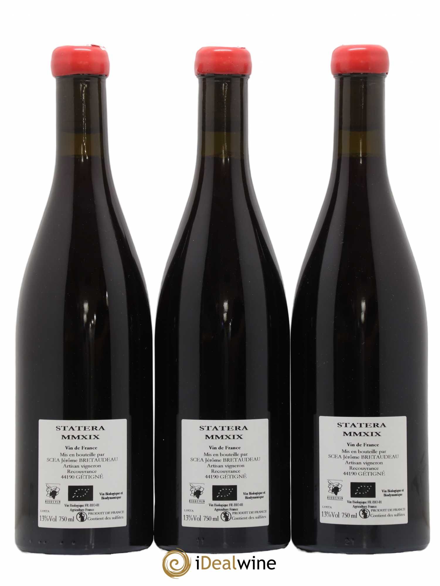 Vin de France Statera Jérôme Bretaudeau - Domaine de Bellevue 2019 - Lotto di 3 bottiglie - 1