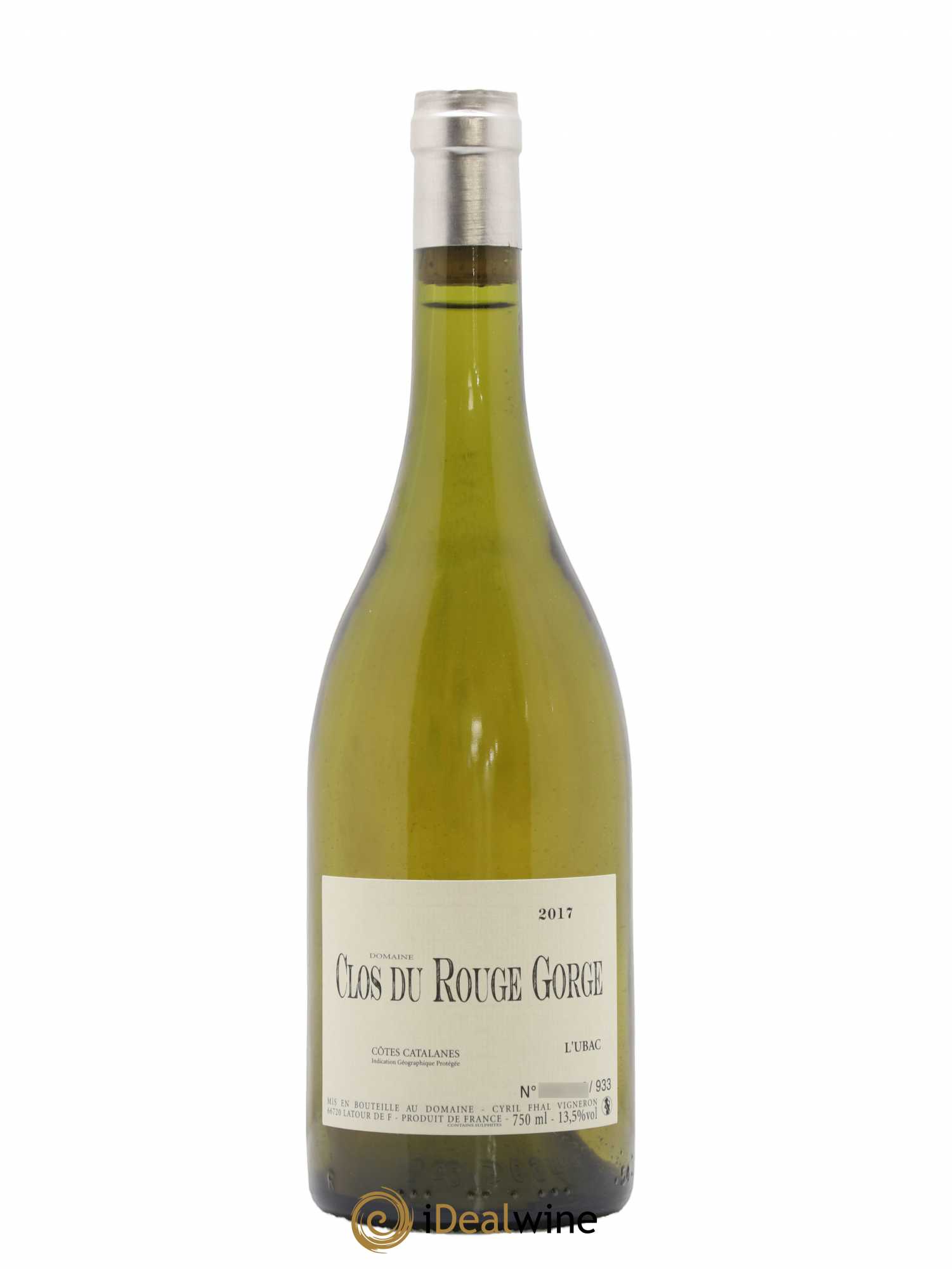 Côtes Catalanes Clos du Rouge Gorge L'Ubac Cyril Fhal 2017 - Lot de 1 bouteille - 0