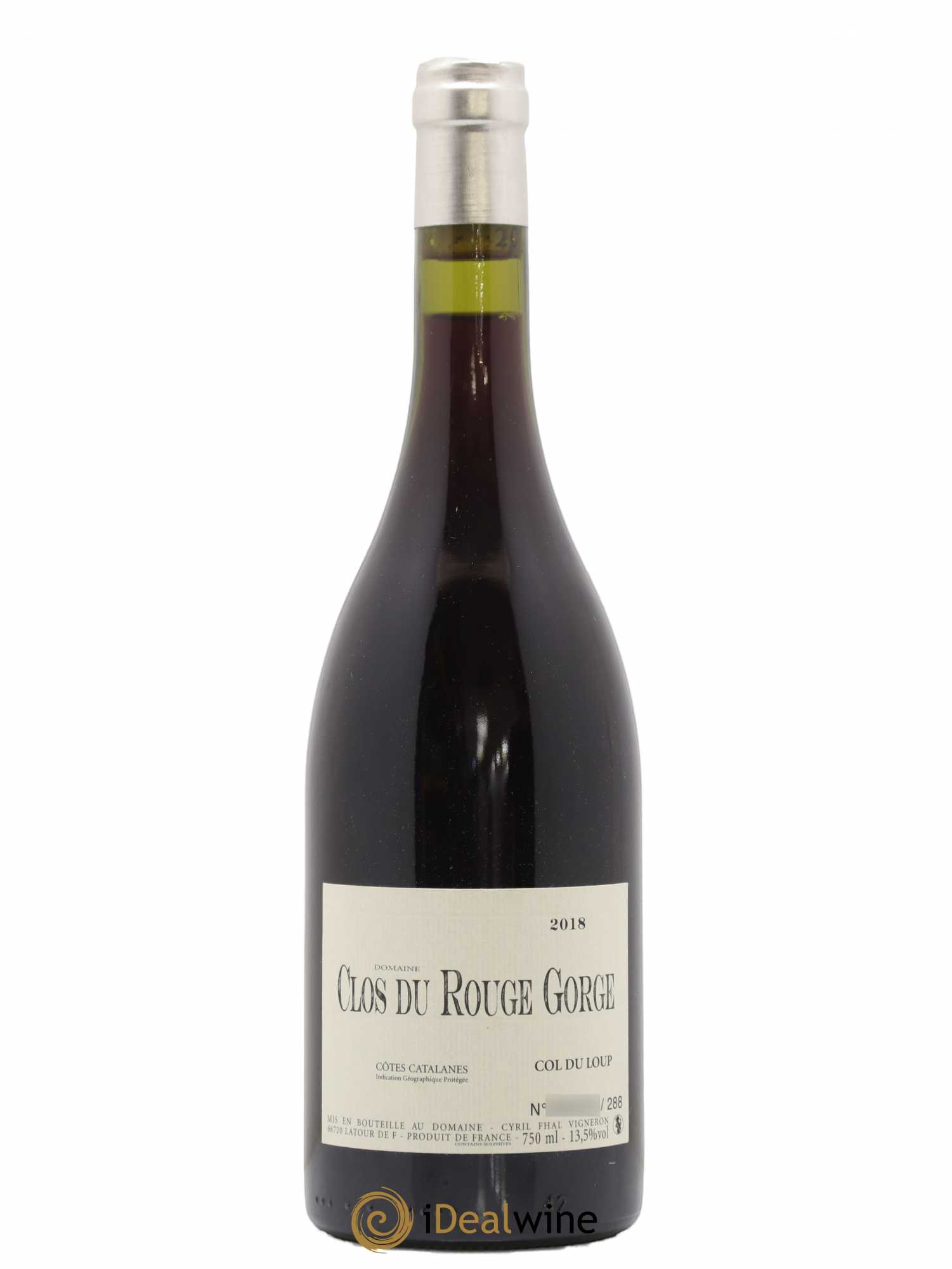 Côtes Catalanes Clos du Rouge Gorge Cyril Fhal Col du Loup 2018 - Lot de 1 bouteille - 0