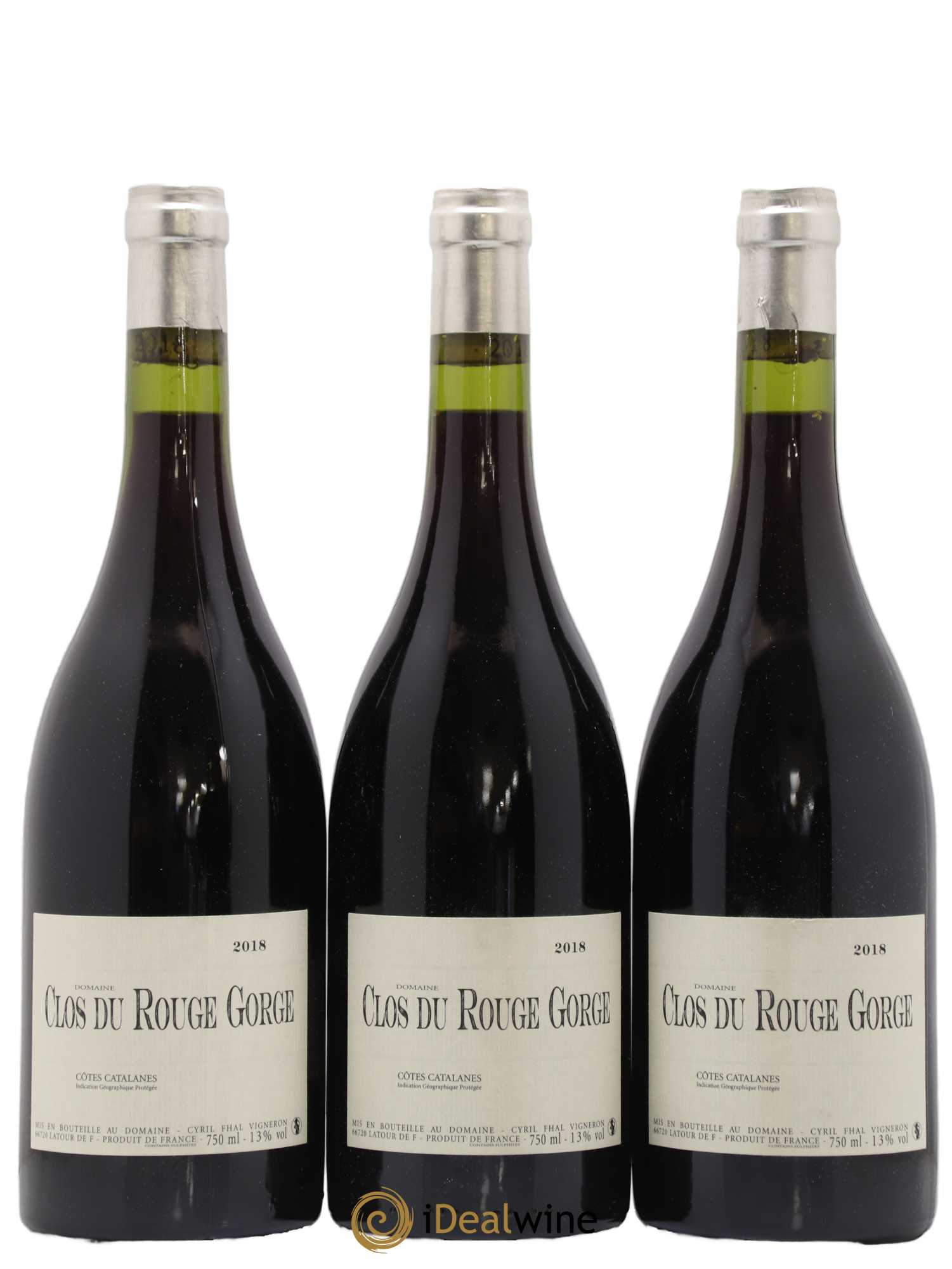 Côtes Catalanes Clos du Rouge Gorge Cyril Fhal 2018 - Lot de 3 bouteilles - 0
