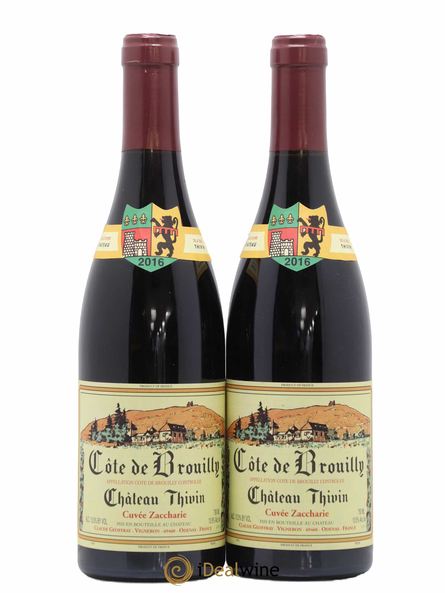 Côte de Brouilly Cuvée Zaccharie Château Thivin 2016 - Lot de 2 bouteilles - 0
