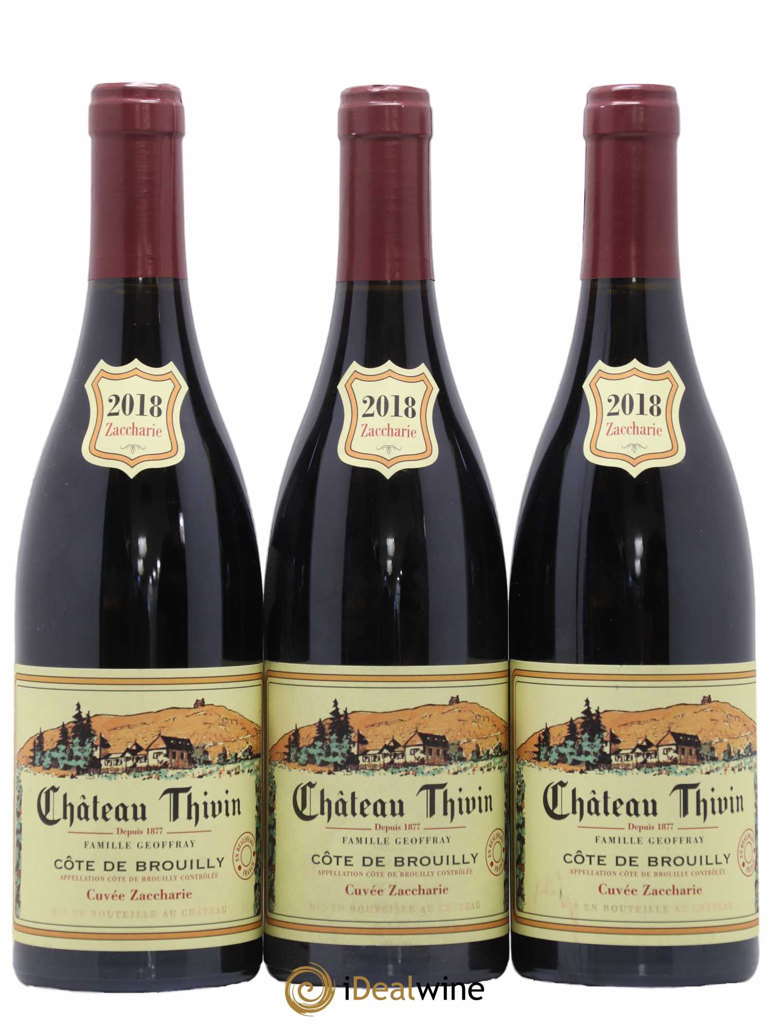 Côte de Brouilly Cuvée Zaccharie Château Thivin 2018 - Lot de 3 bouteilles - 0