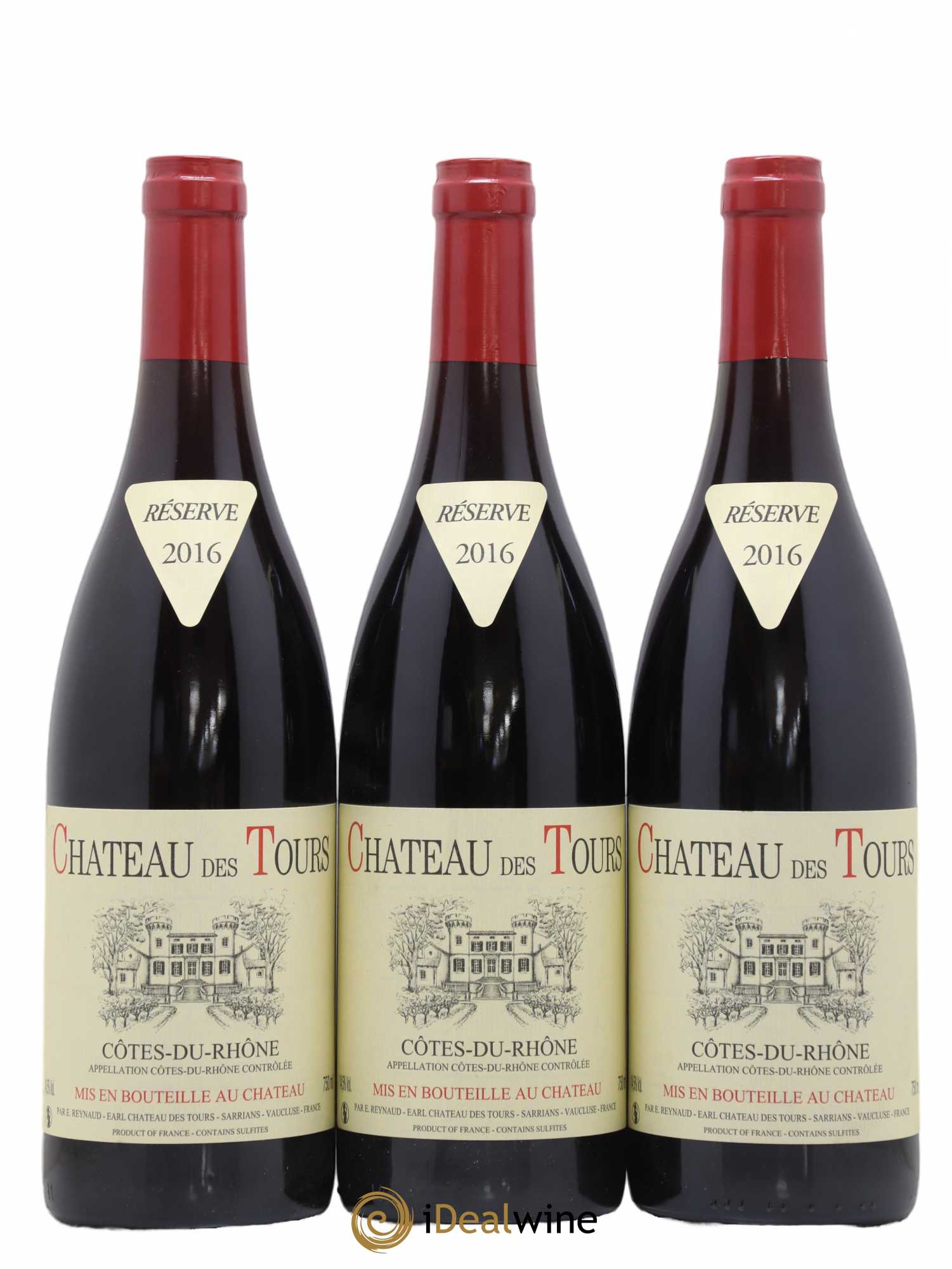 Côtes-du-Rhône Château des Tours Emmanuel Reynaud 2016 - Lot de 3 bouteilles - 0