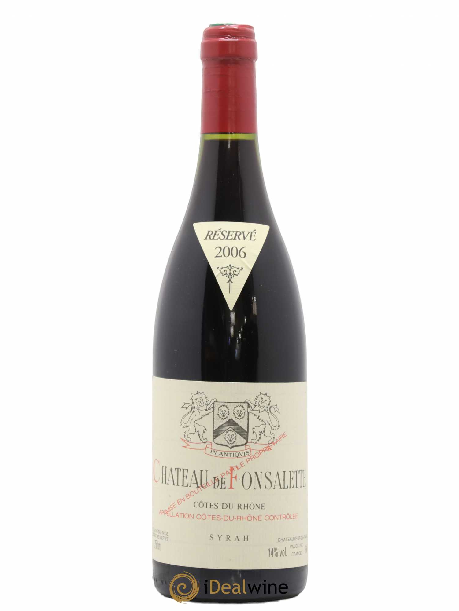 Côtes-du-Rhône Cuvée Syrah Château de Fonsalette 2006 - Lot de 1 bouteille - 0