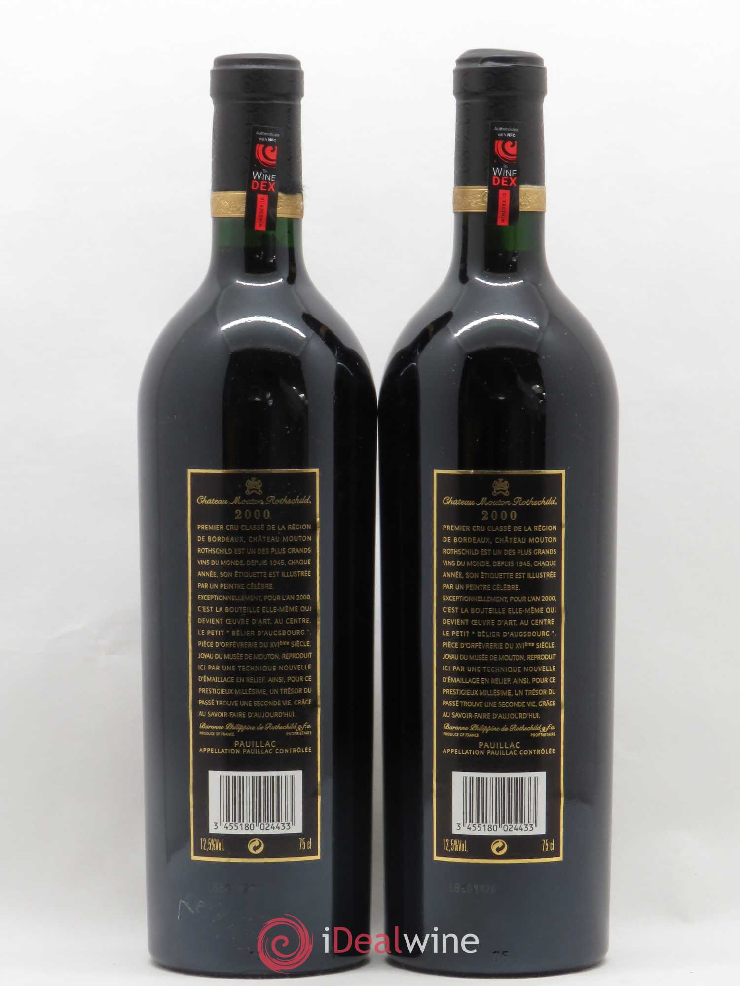 Château Mouton Rothschild 1er Grand Cru Classé 2000 - Lot de 2 bouteilles - 1