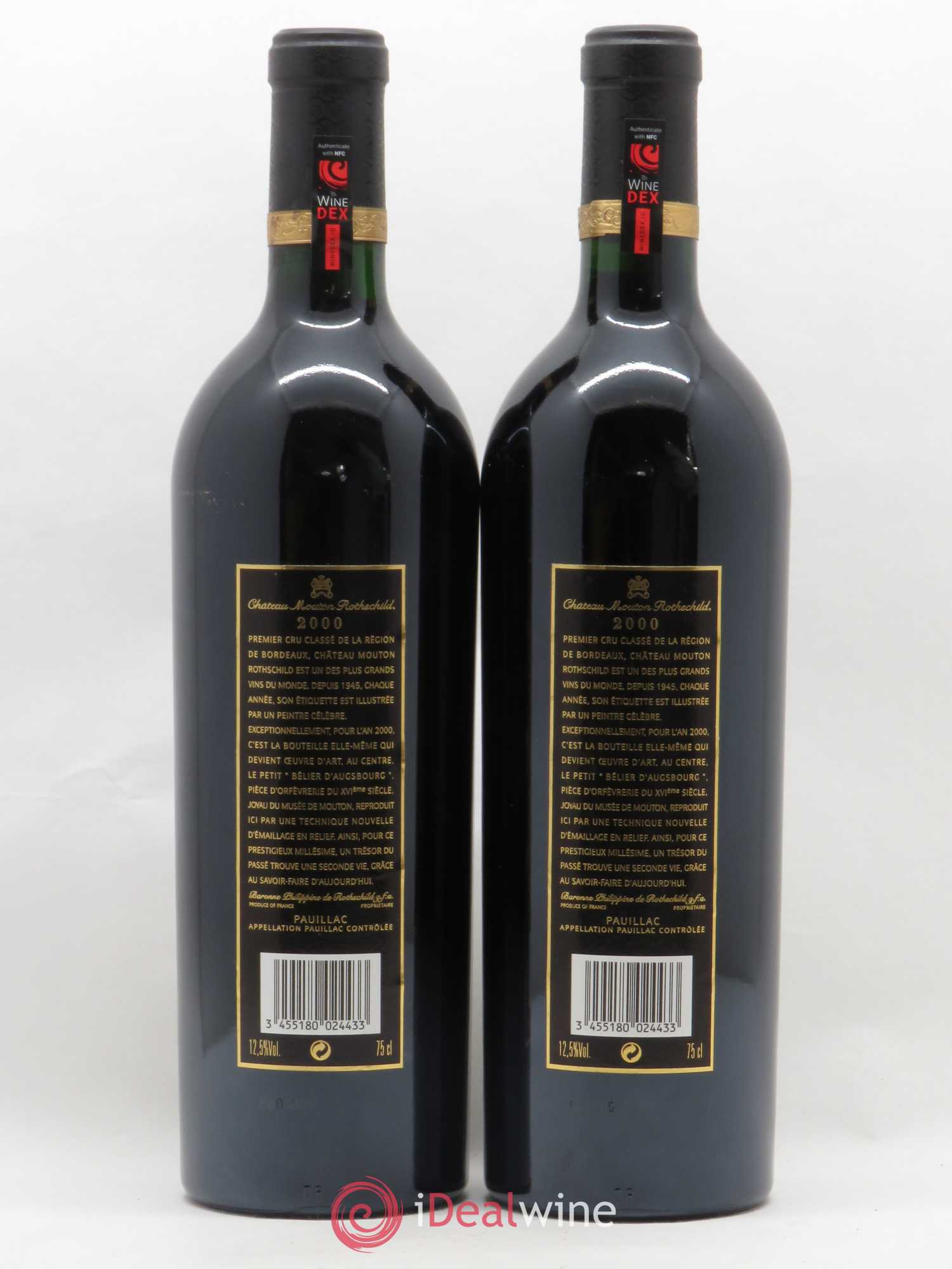 Château Mouton Rothschild 1er Grand Cru Classé 2000 - Lot de 2 bouteilles - 1