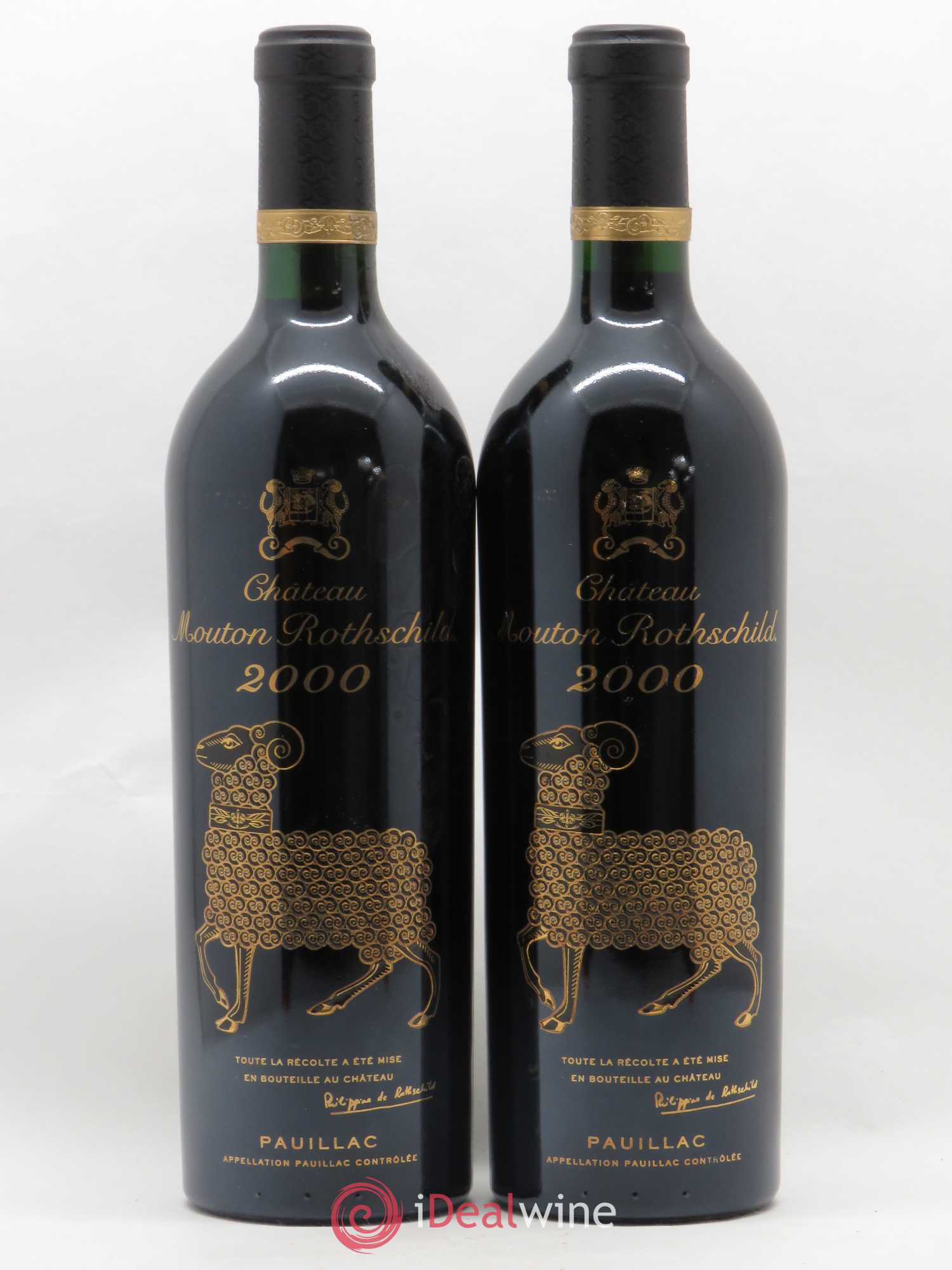 Château Mouton Rothschild 1er Grand Cru Classé 2000 - Lot de 2 bouteilles - 0