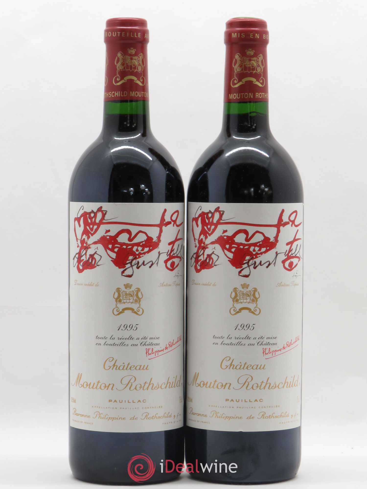 Château Mouton Rothschild 1er Grand Cru Classé 1995 - Lot de 2 bouteilles - 0