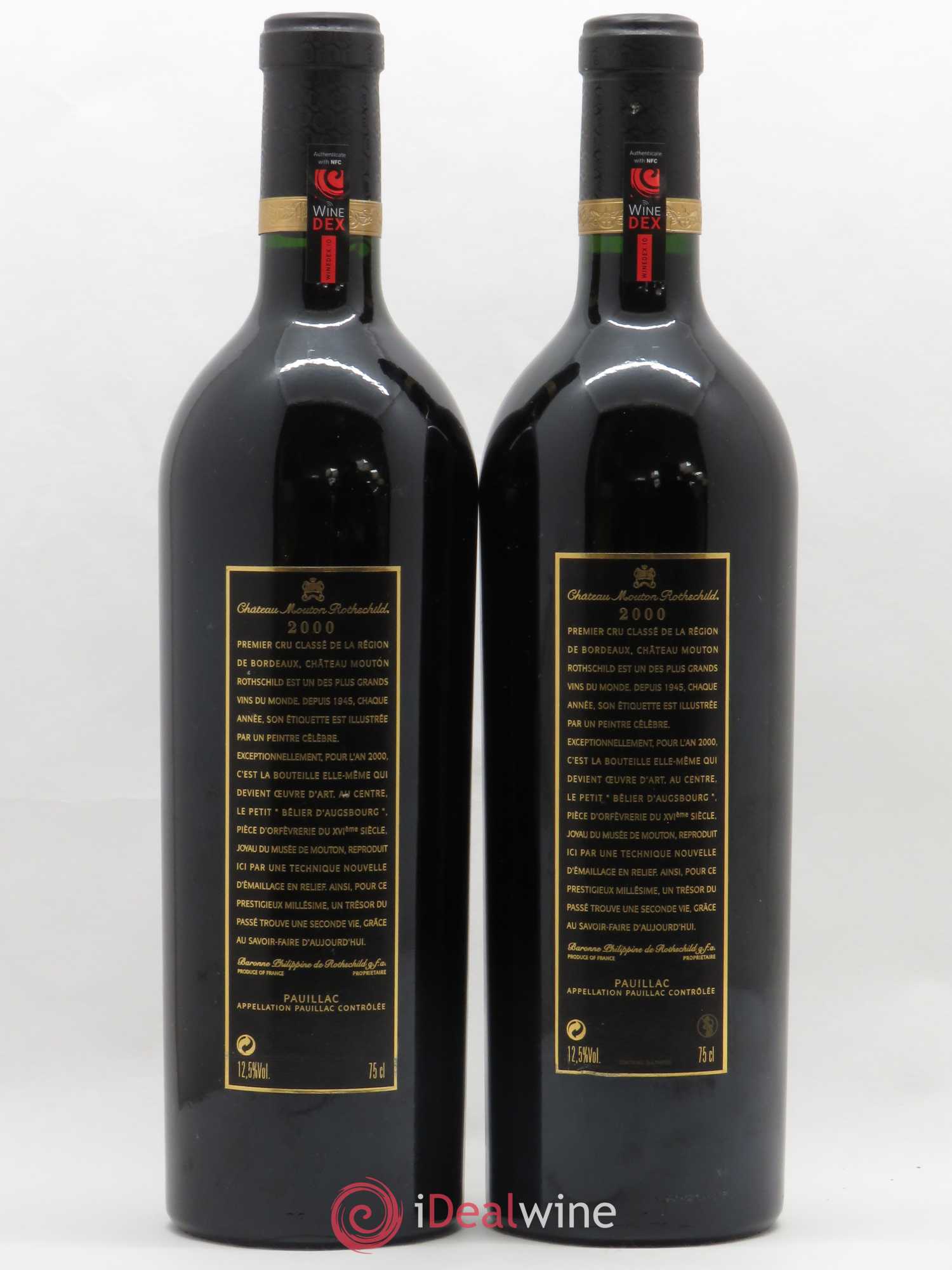 Château Mouton Rothschild 1er Grand Cru Classé 2000 - Lot de 2 bouteilles - 1