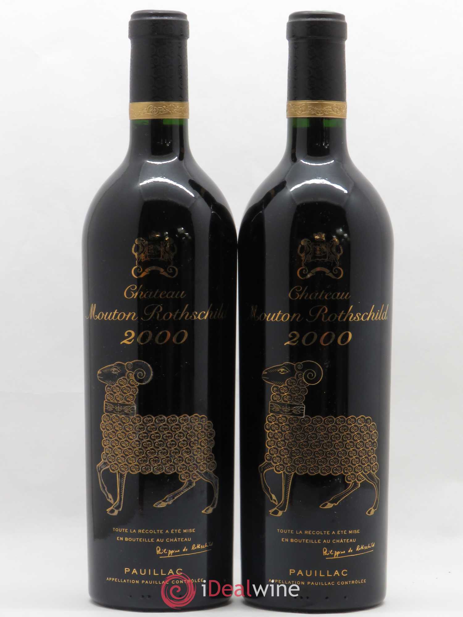 Château Mouton Rothschild 1er Grand Cru Classé 2000 - Lot de 2 bouteilles - 0