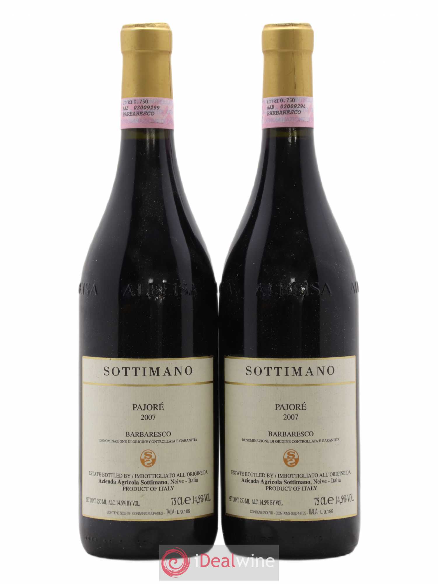 Barbaresco DOCG Pajoré Sottimano 2007 - Lot de 2 bouteilles - 0