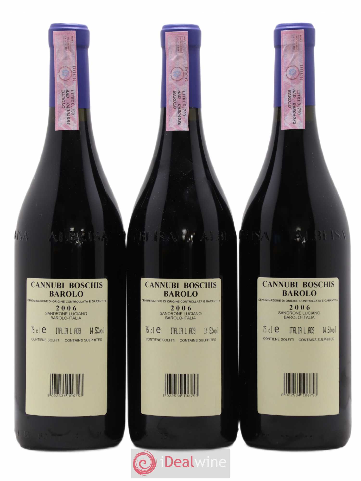 Barolo DOCG Aleste (anciennement Cannubi Boschis) Luciano Sandrone 2006 - Lot de 3 bouteilles - 1