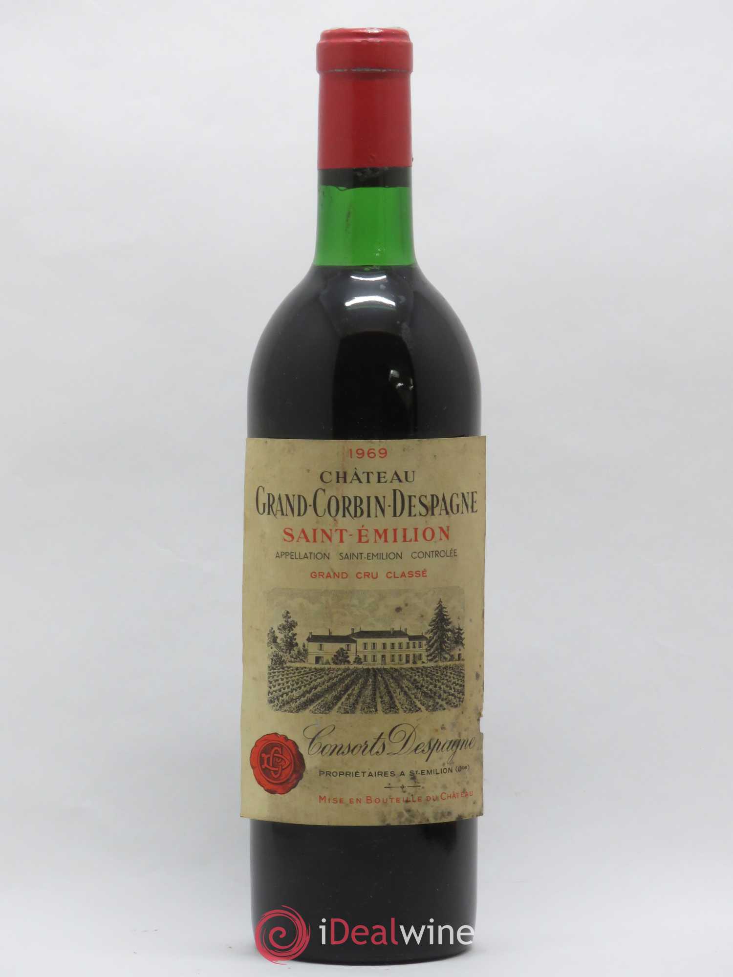 Château Grand Corbin Despagne Grand Cru Classé 1969 - Lot de 1 bouteille - 0