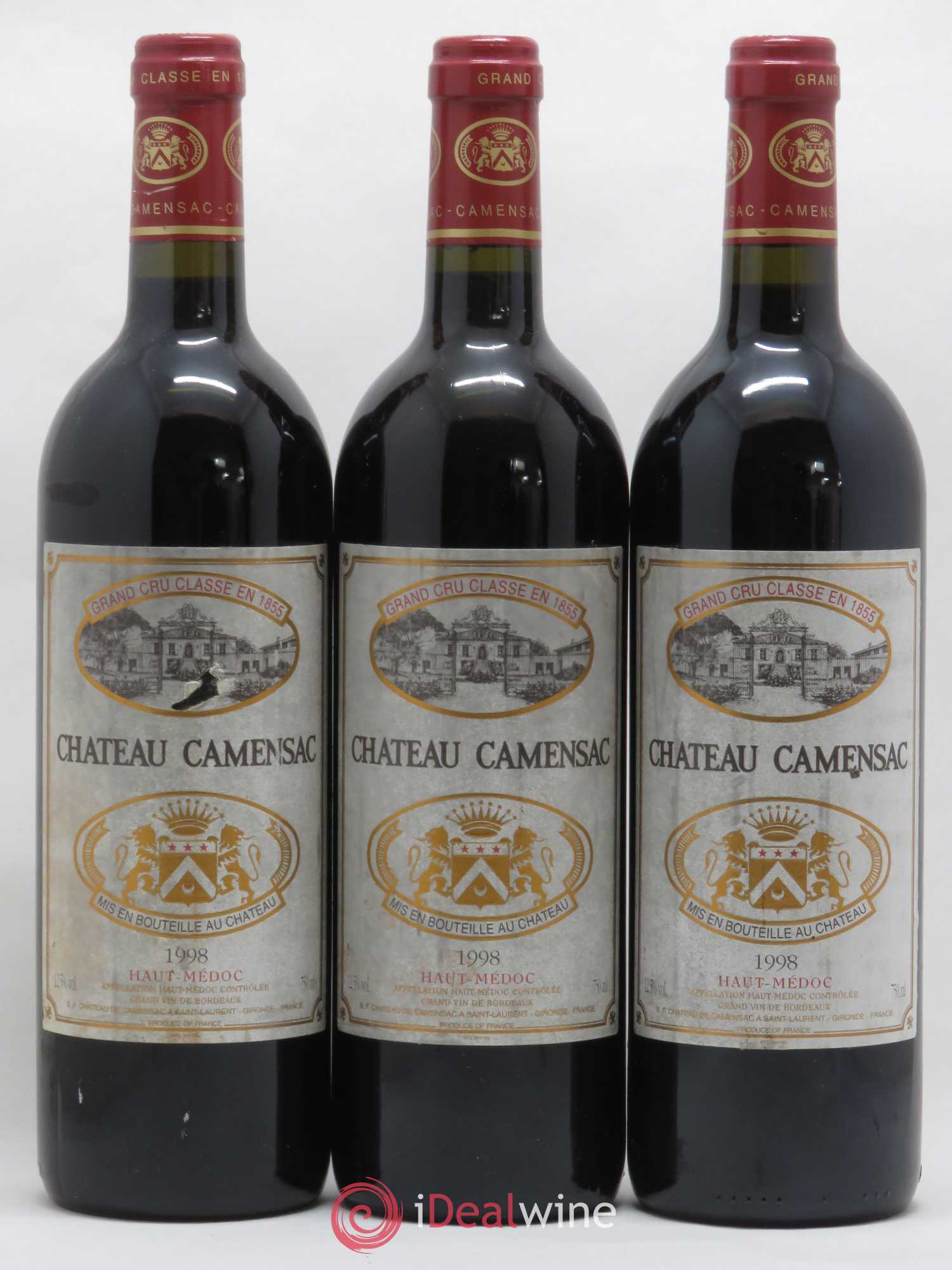 Château Camensac 5ème Grand Cru Classé 1998 - Lot de 3 bouteilles - 0