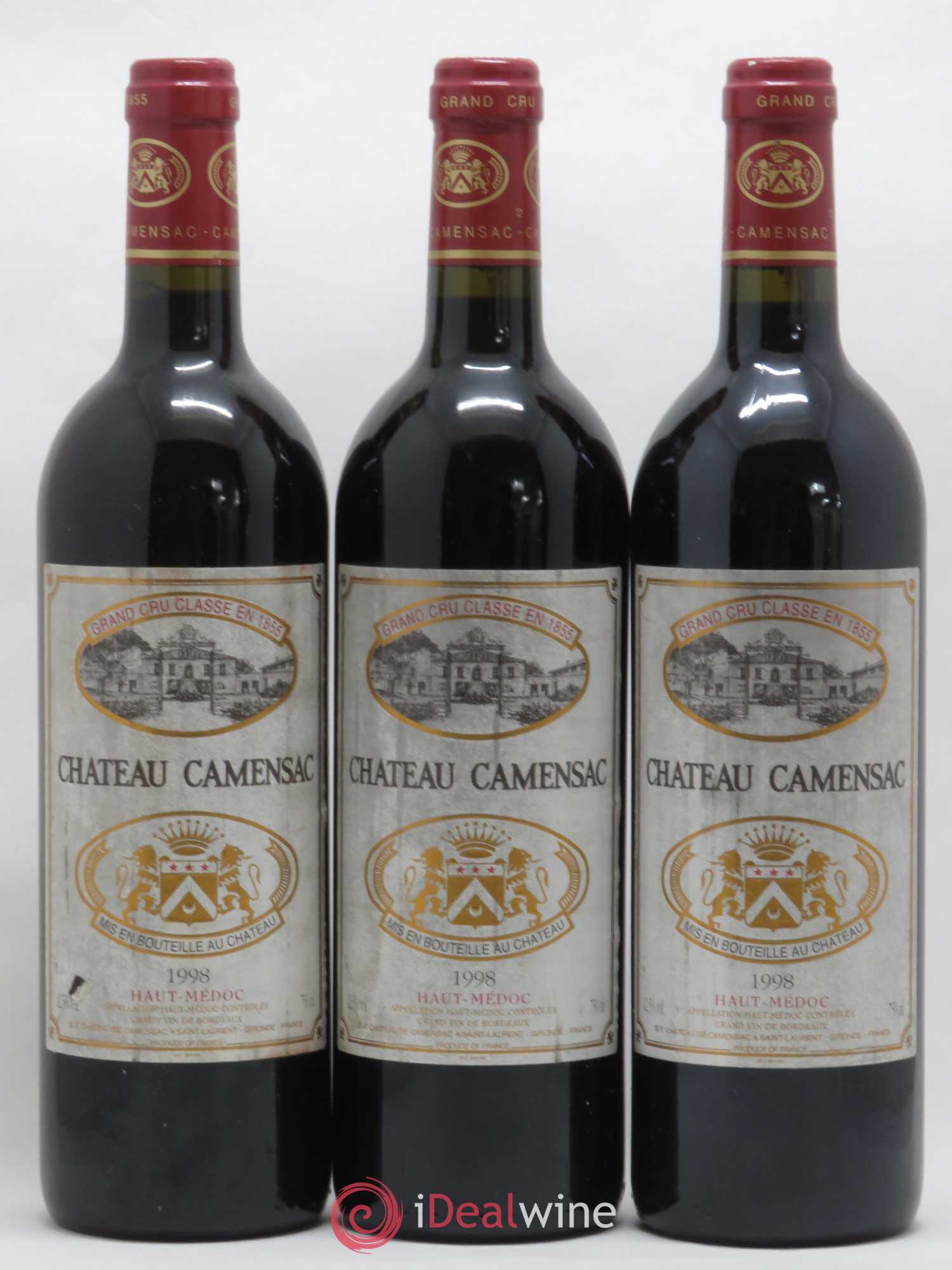 Château Camensac 5ème Grand Cru Classé 1998 - Lot de 6 bouteilles - 1