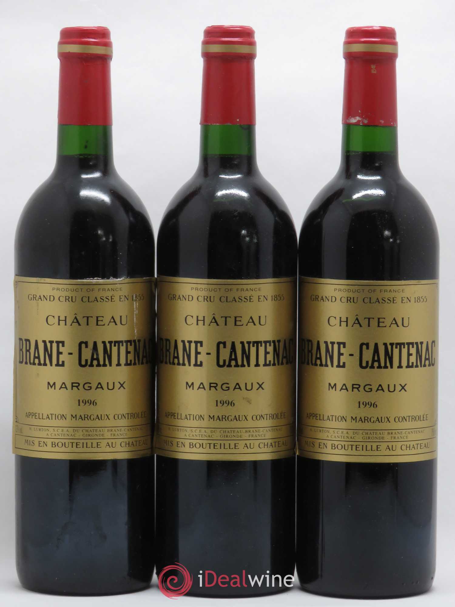 Château Brane Cantenac 2ème Grand Cru Classé 1996 - Lot de 3 bouteilles - 0