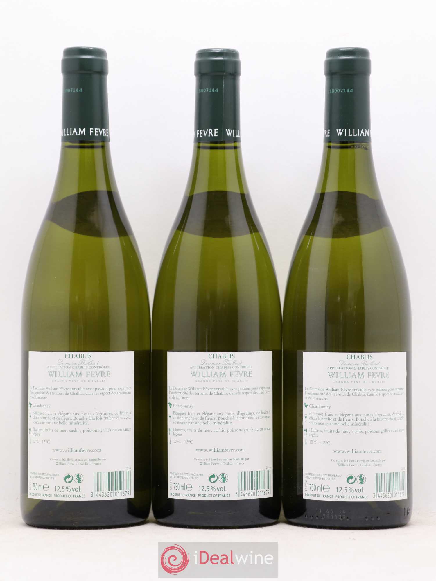 Chablis William Fèvre (senza prezzo di riserva) 2014 - Lotto di 3 bottiglie - 1