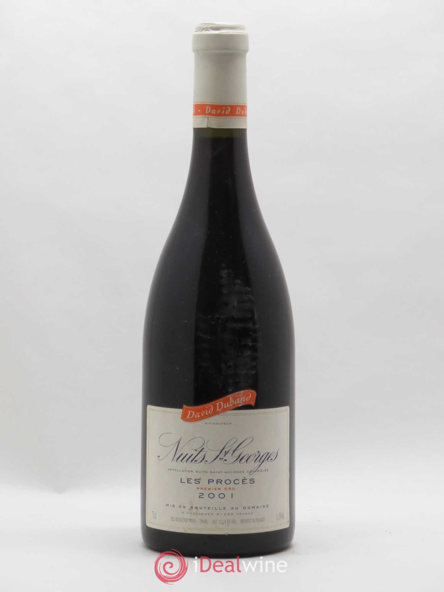 Nuits-Saint-Georges 1er Cru Les Procès David Duband (Domaine) 2001 - Lot de 1 bouteille - 0