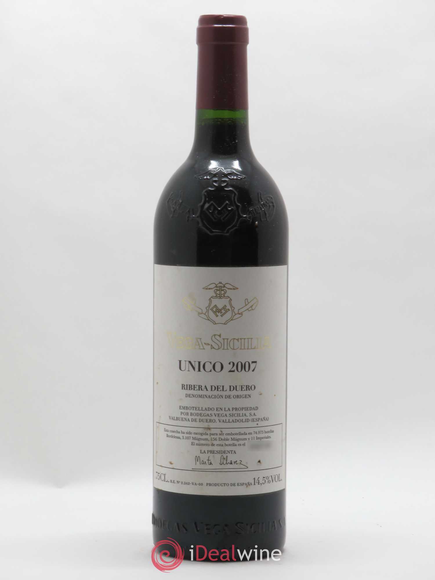 Ribera Del Duero DO Vega Sicilia Unico Famille Alvarez 2007 - Lot de 1 bouteille - 0
