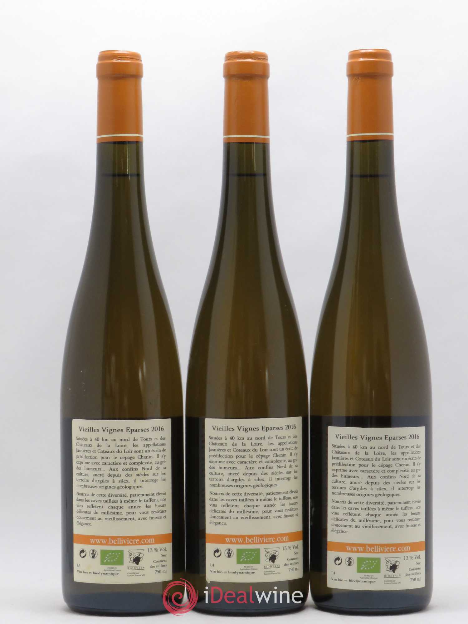 Coteaux du Loir Vieilles Vignes Eparses Domaine de Bellivière 2016 - Lot de 3 bouteilles - 1