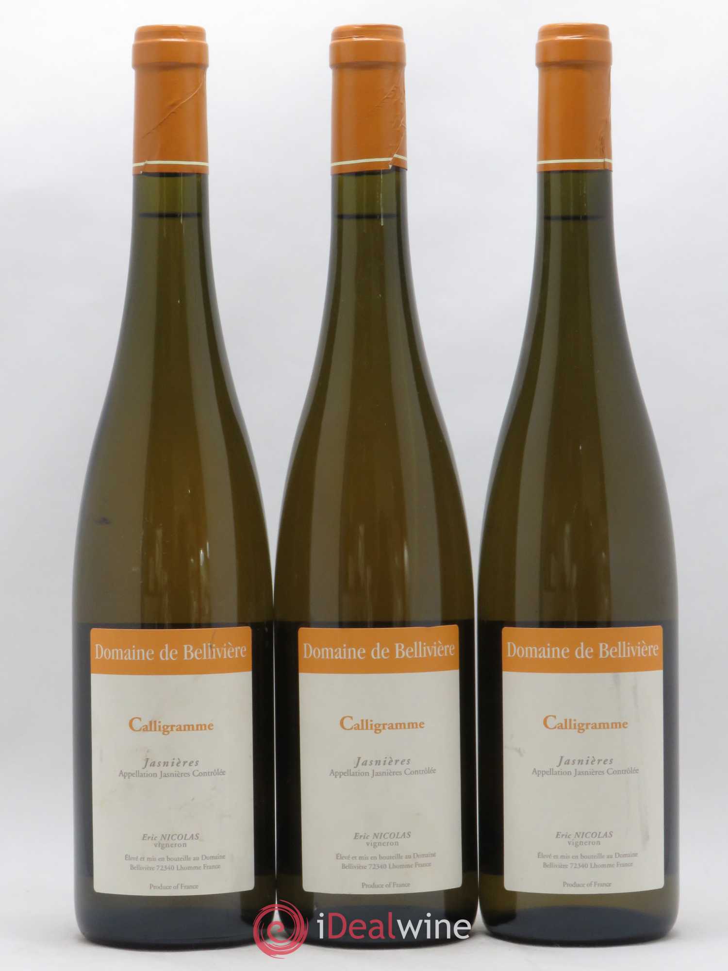 Jasnières Calligramme Domaine de Bellivière 2017 - Lot de 3 bouteilles - 0