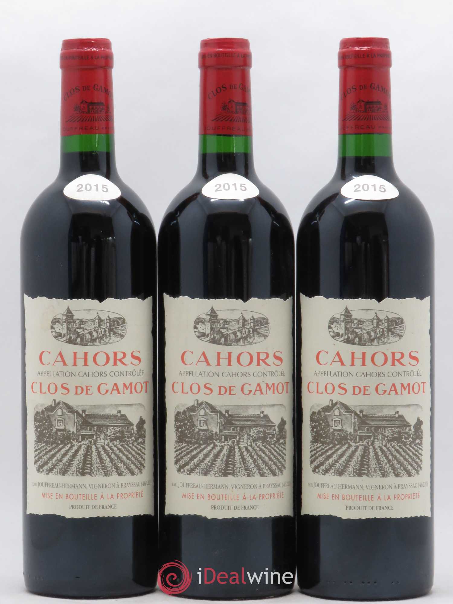 Cahors Clos de Gamot famille Jouffreau 2015 - Lot de 3 bouteilles - 0