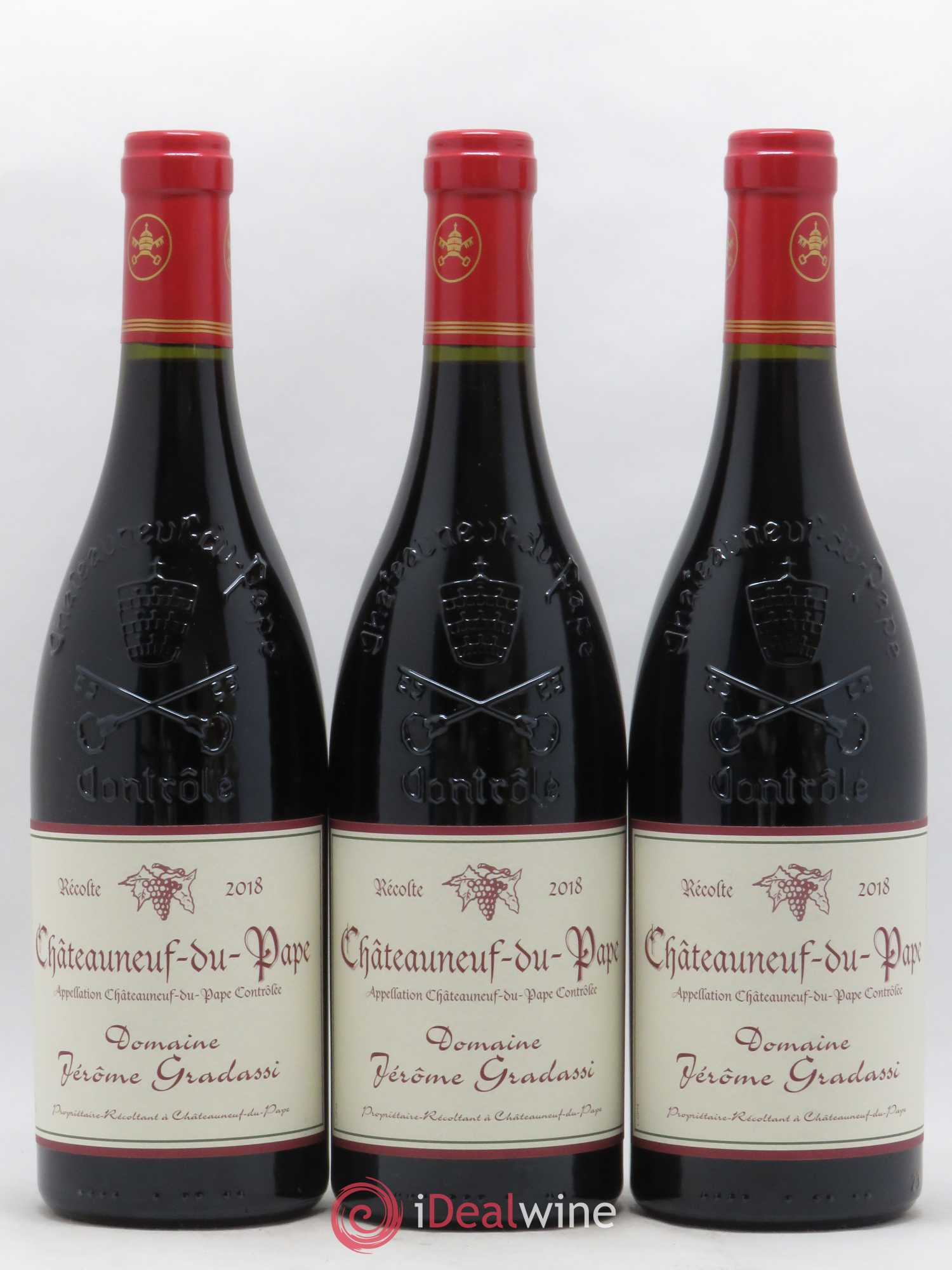 Châteauneuf-du-Pape Jerôme Gradassi 2018 - Lot de 3 bouteilles - 0