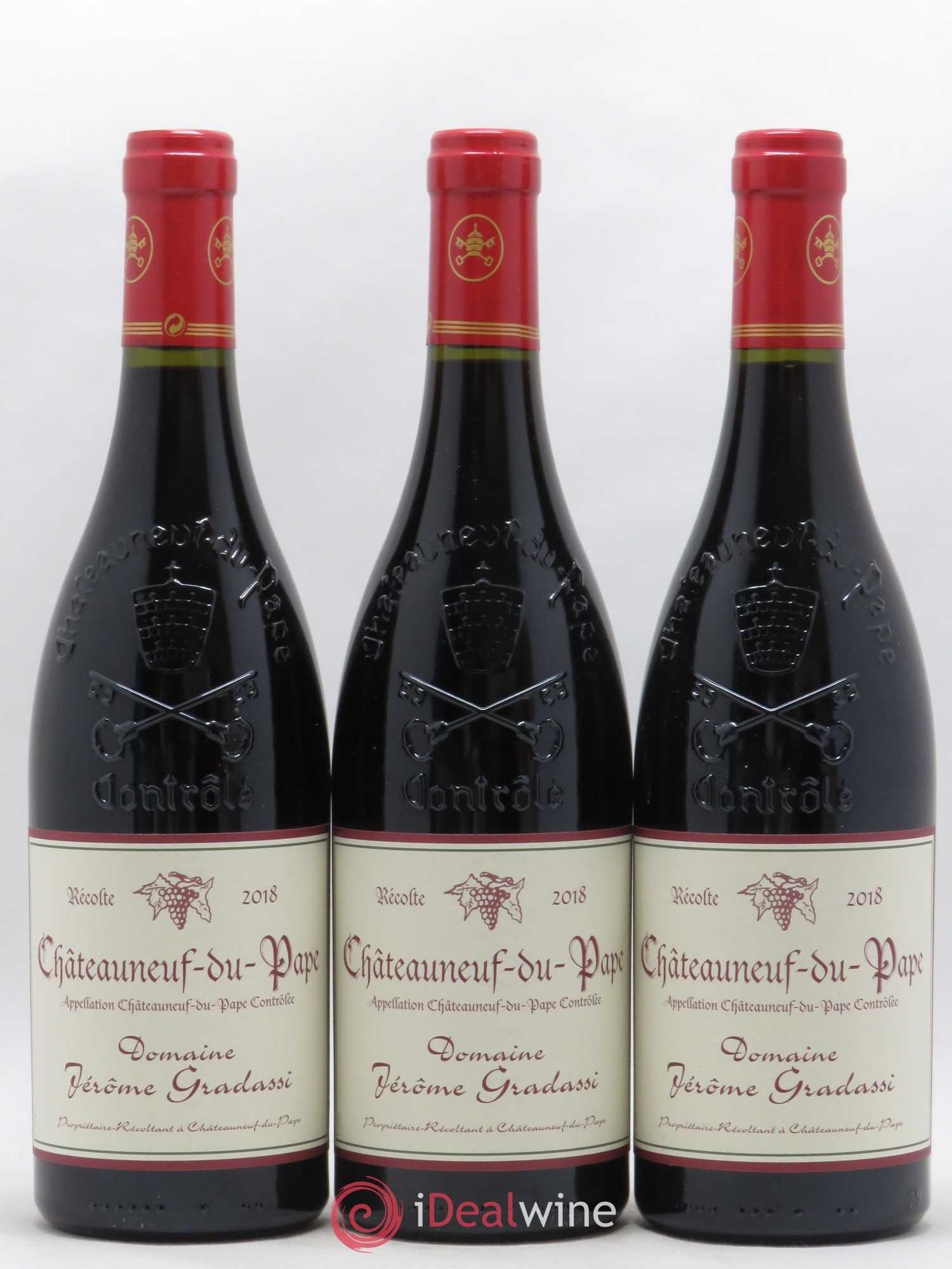 Châteauneuf-du-Pape Jerôme Gradassi 2018 - Lot de 3 bouteilles - 0