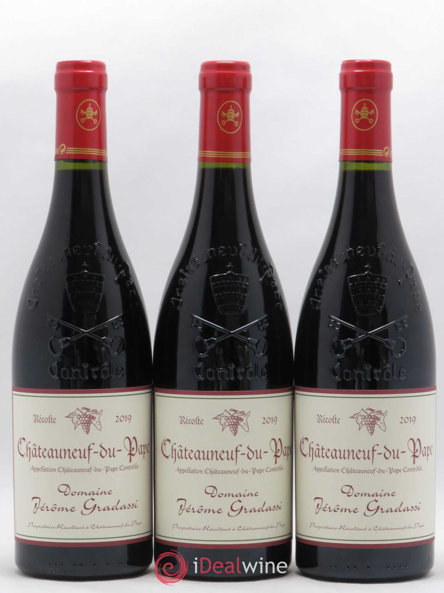 Châteauneuf-du-Pape Jerôme Gradassi 2019 - Lot de 3 bouteilles - 0