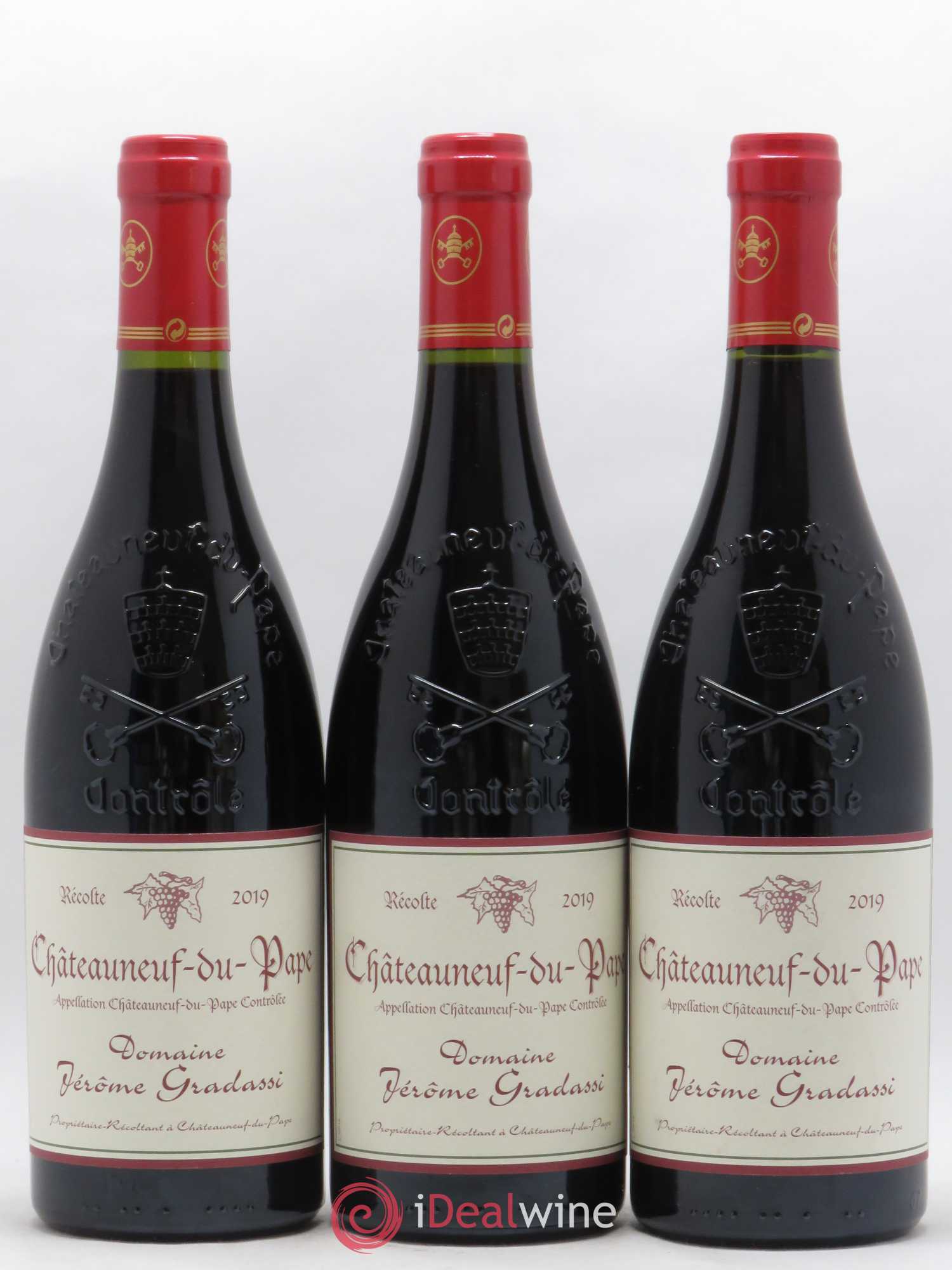 Châteauneuf-du-Pape Jerôme Gradassi 2019 - Lot de 3 bouteilles - 0