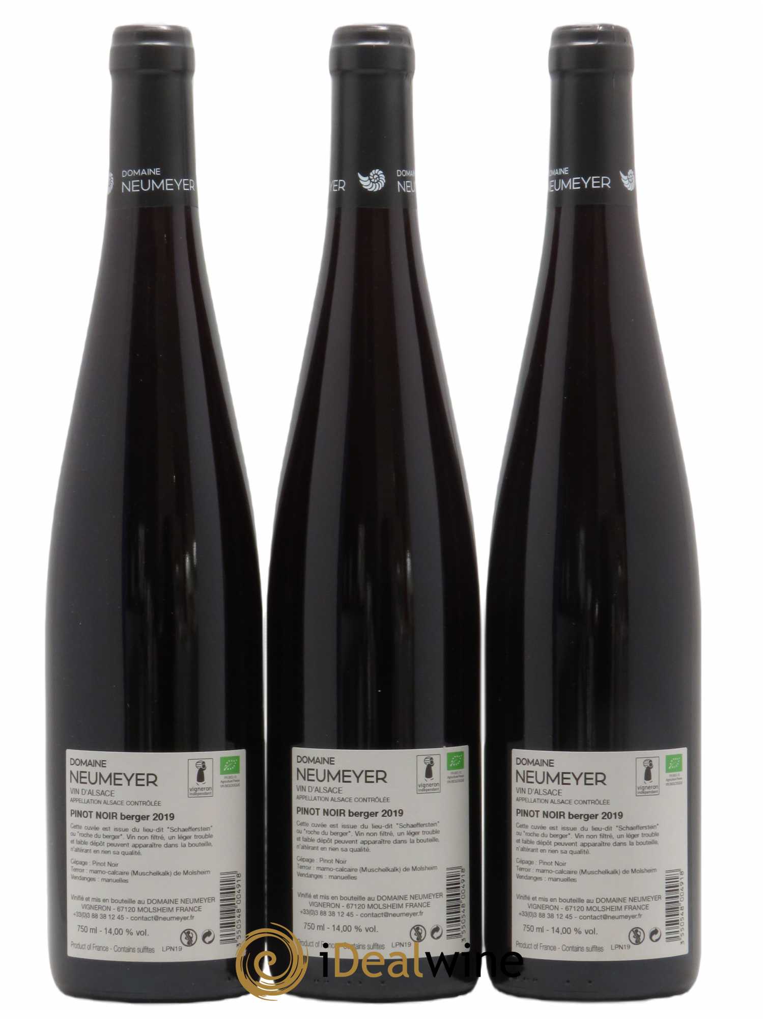 Pinot Noir Neumeyer Berger 2019 - Lot of 3 bottles - 1