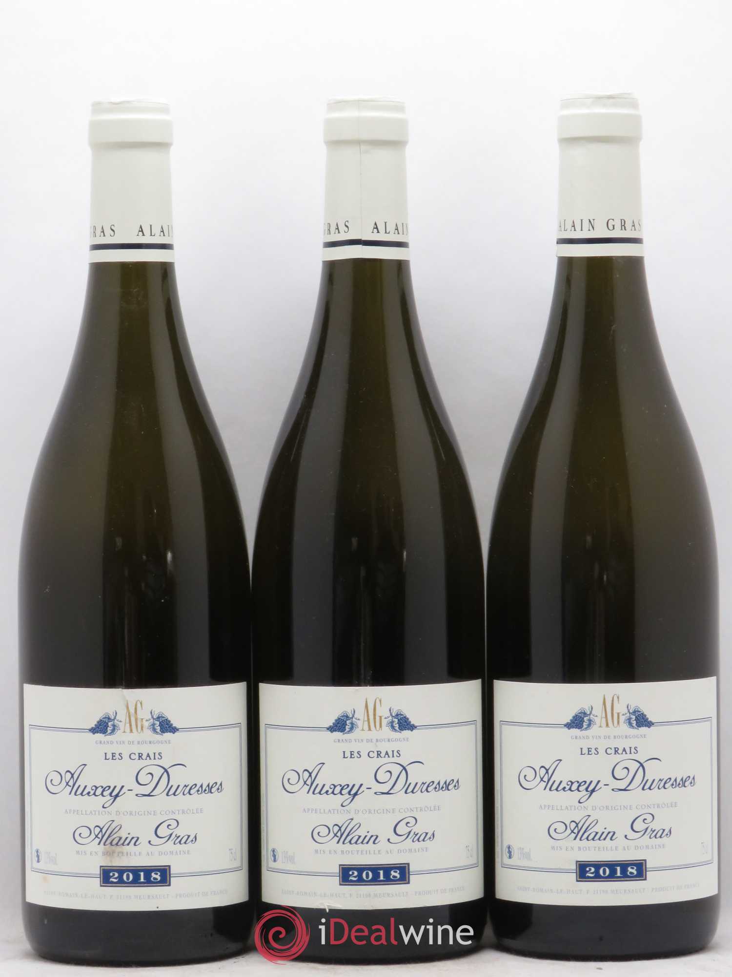 Auxey-Duresses Les Crais Alain Gras 2018 - Lot de 3 bouteilles - 0