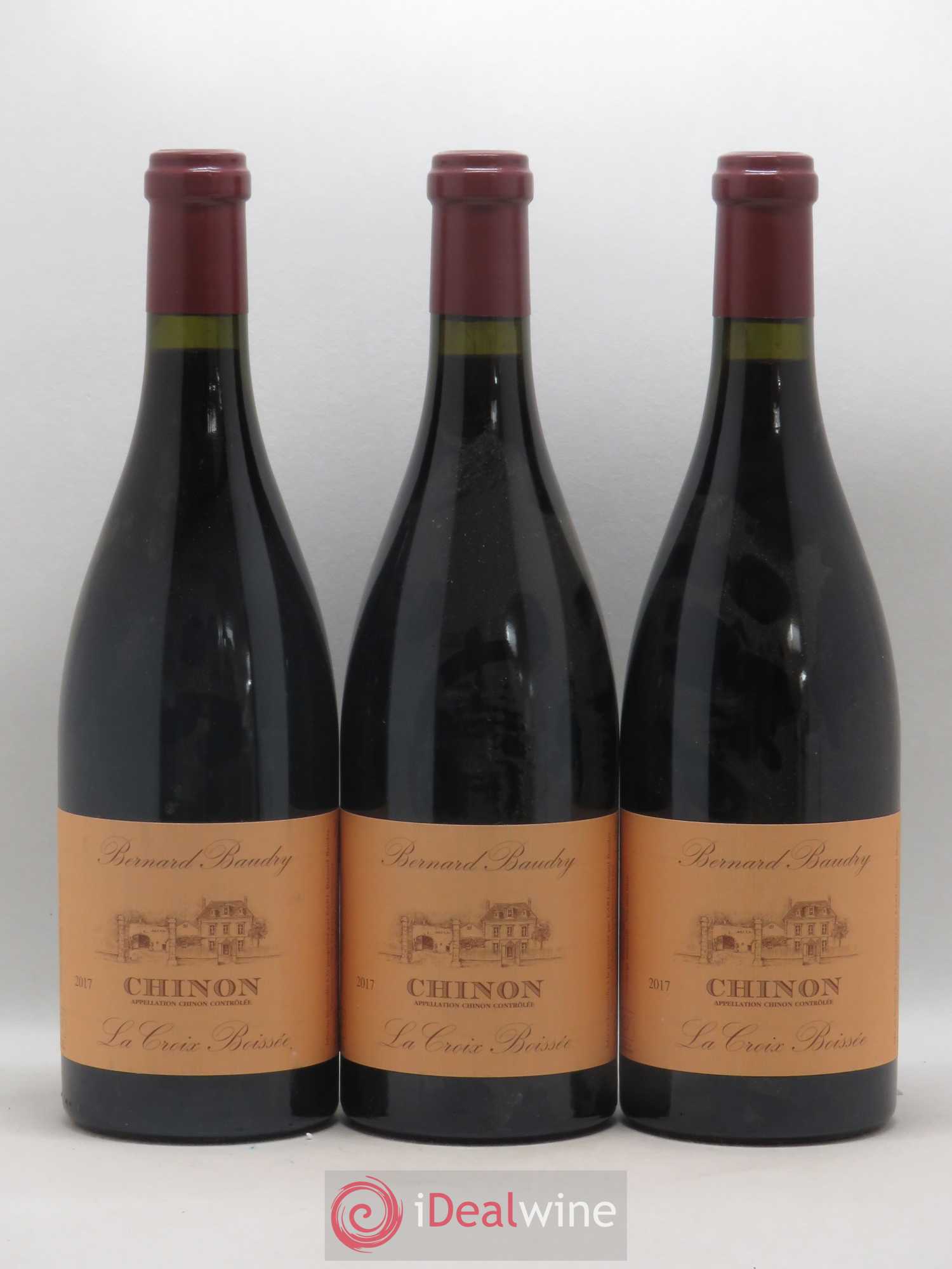 Chinon La Croix Boissée Bernard Baudry 2017 - Lot de 3 bouteilles - 0
