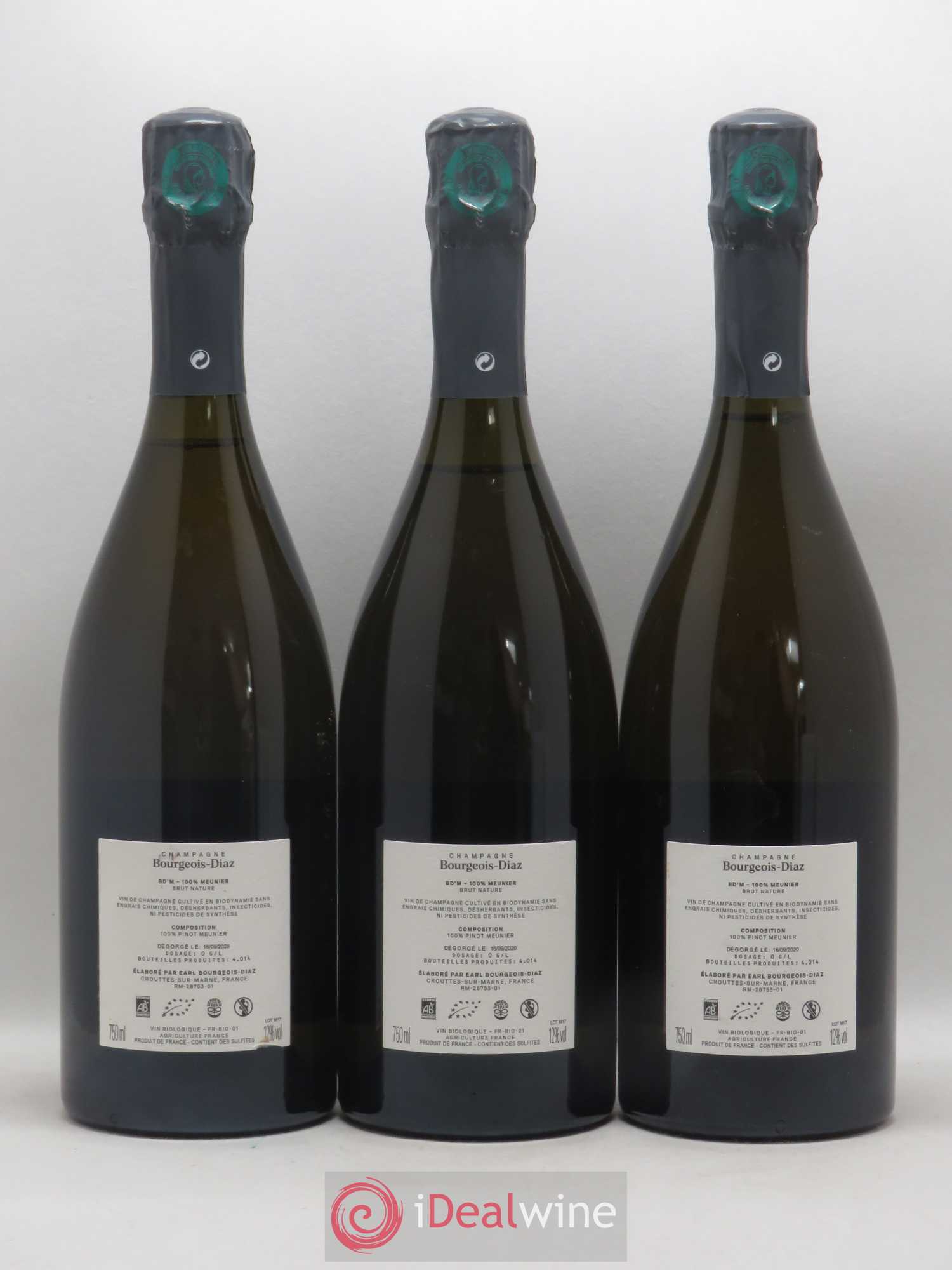 100% Meunier M Bourgeois-Diaz Brut Nature - Lot de 3 bouteilles - 1