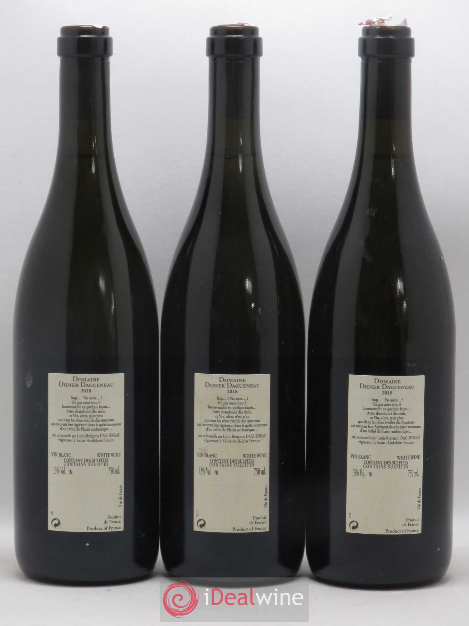 Vin de France Blanc Etc Dagueneau (Domaine Didier - Louis-Benjamin) 2018 - Lot de 3 bouteilles - 1