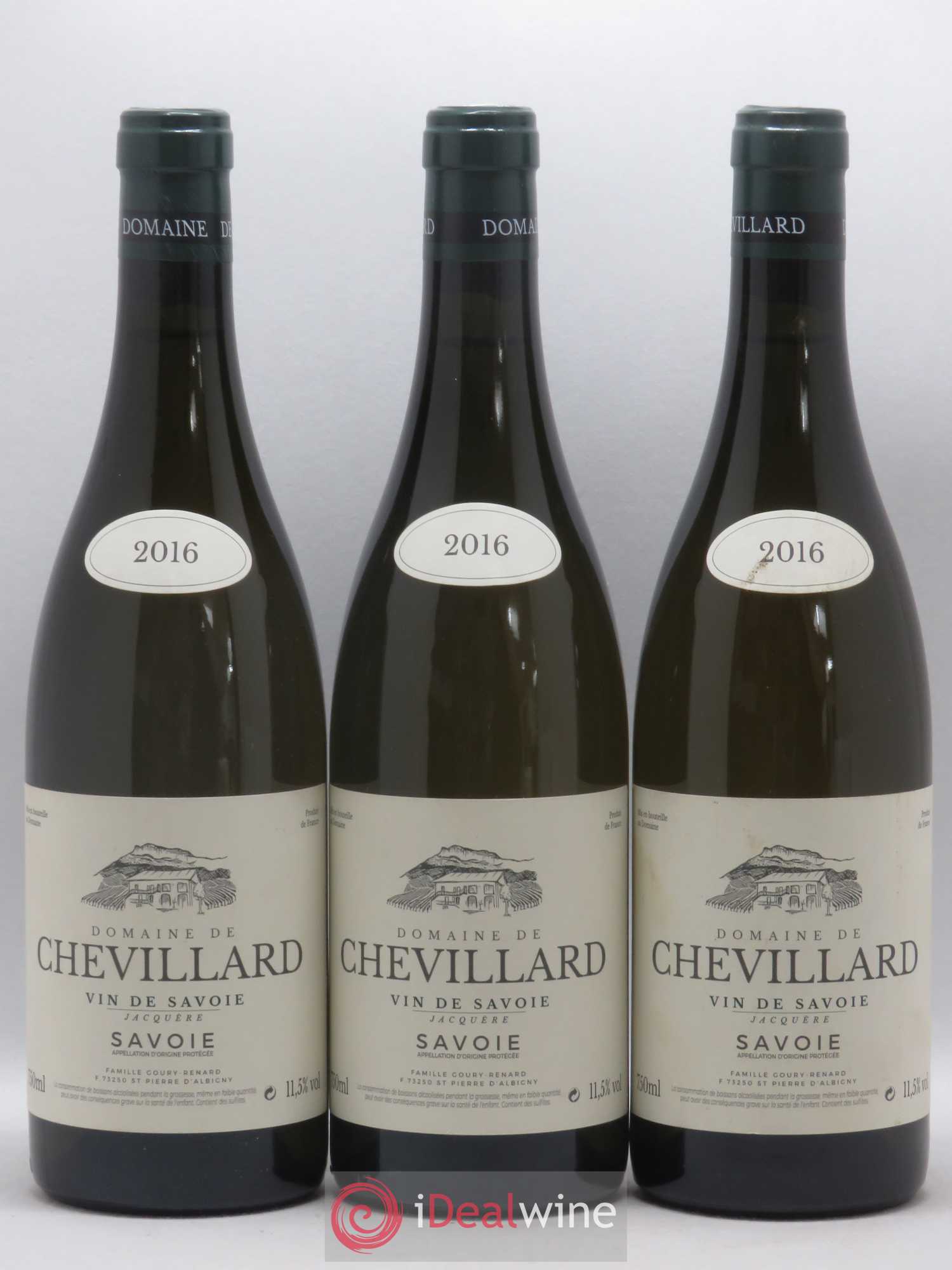 Vin de Savoie Jacquere Domaine de Chevillard 2016 - Posten von 3 Flaschen - 0