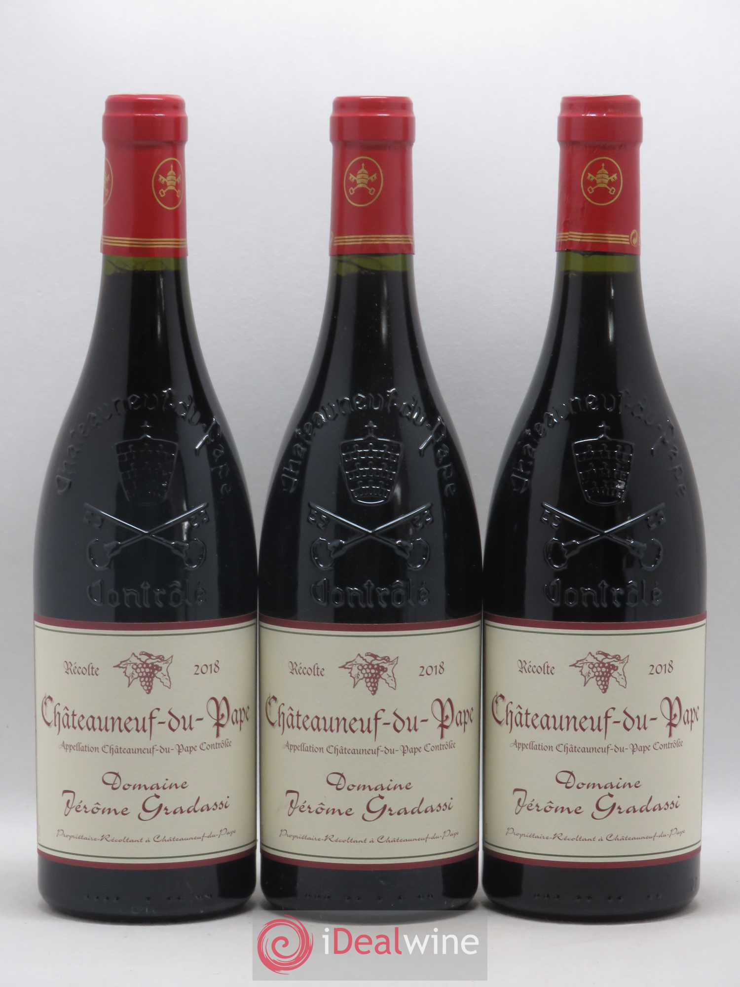 Châteauneuf-du-Pape J. Gradassi 2018 - Lot de 3 bouteilles - 0