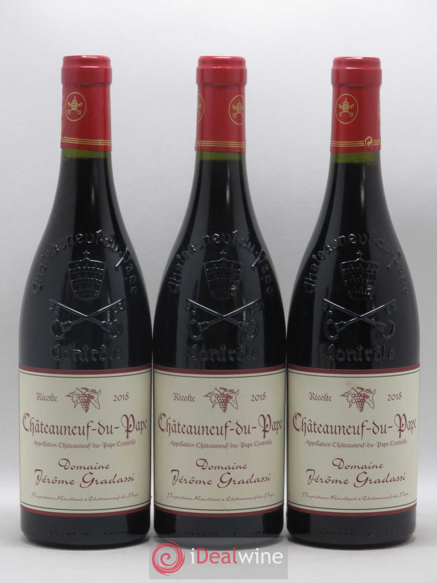 Châteauneuf-du-Pape J. Gradassi 2018 - Lot de 3 bouteilles - 0