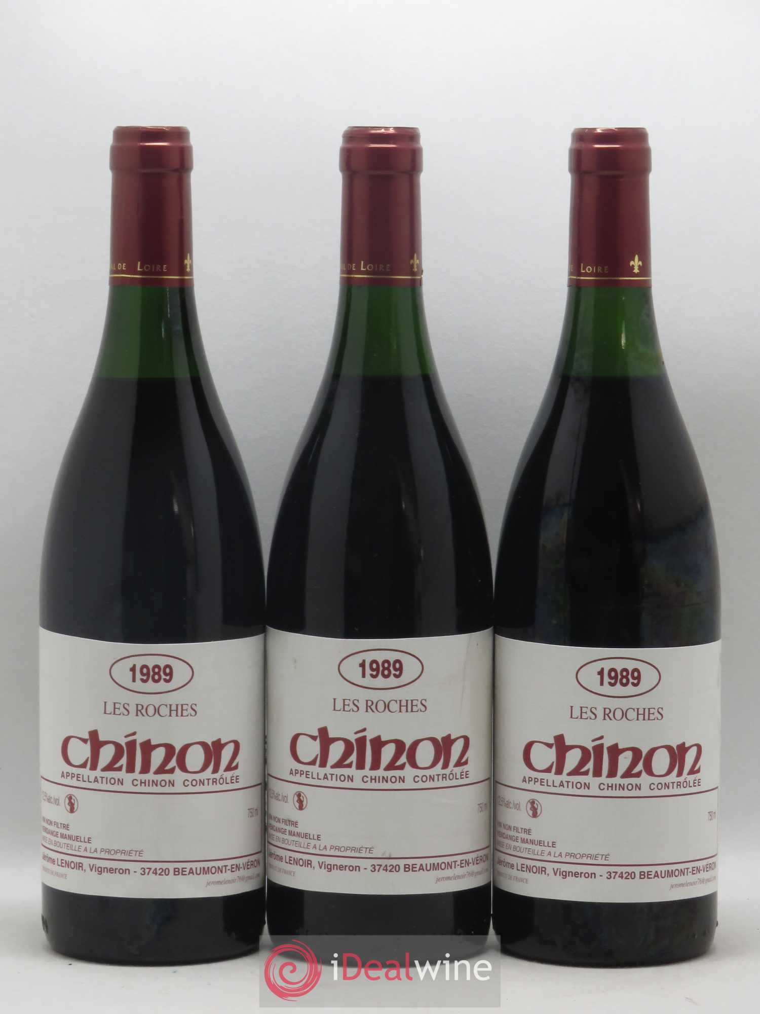Chinon Les Roches Lenoir (Domaine) 1989 - Lot de 3 bouteilles - 0