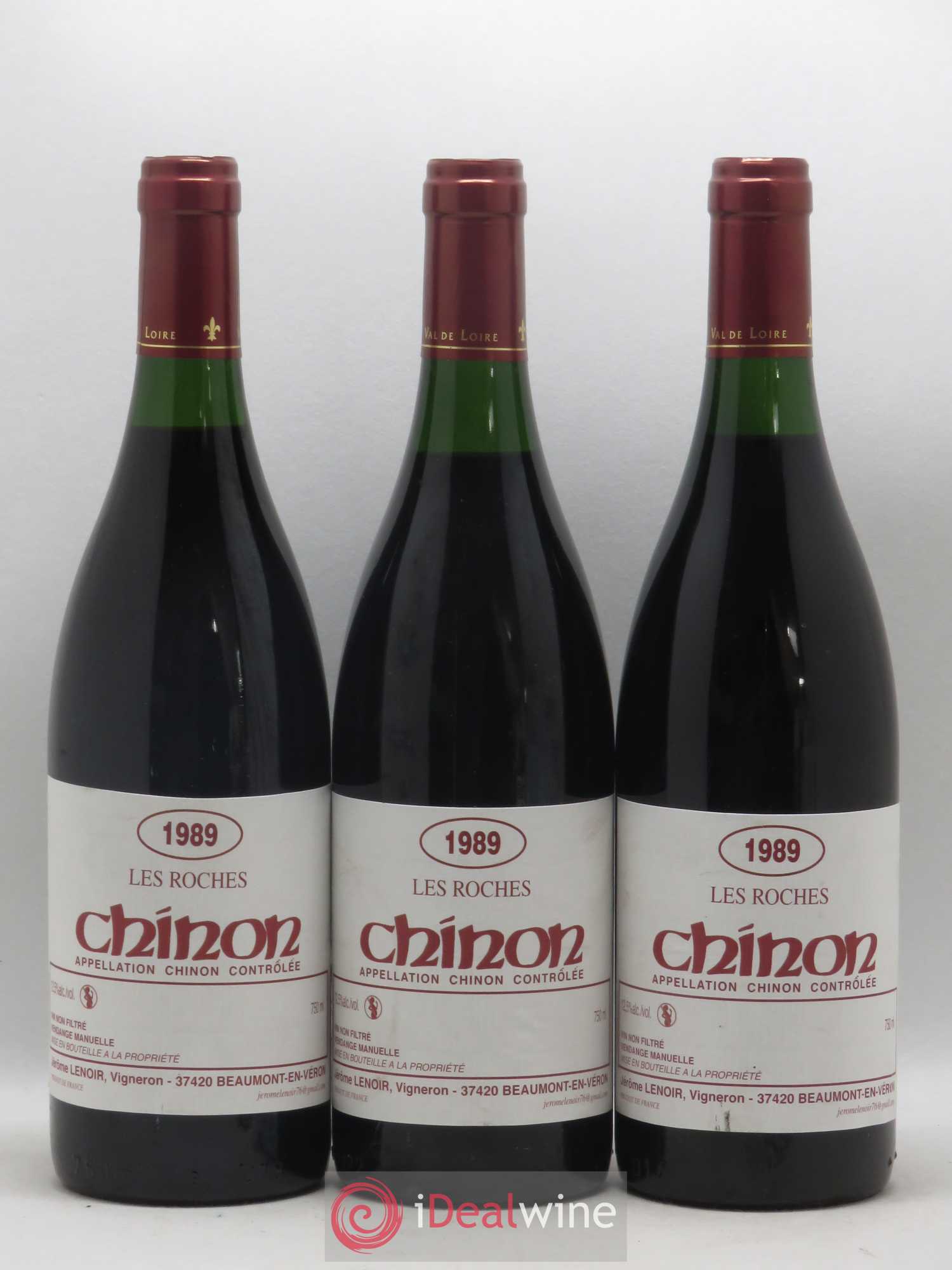 Chinon Les Roches Lenoir (Domaine) 1989 - Lot de 3 bouteilles - 0