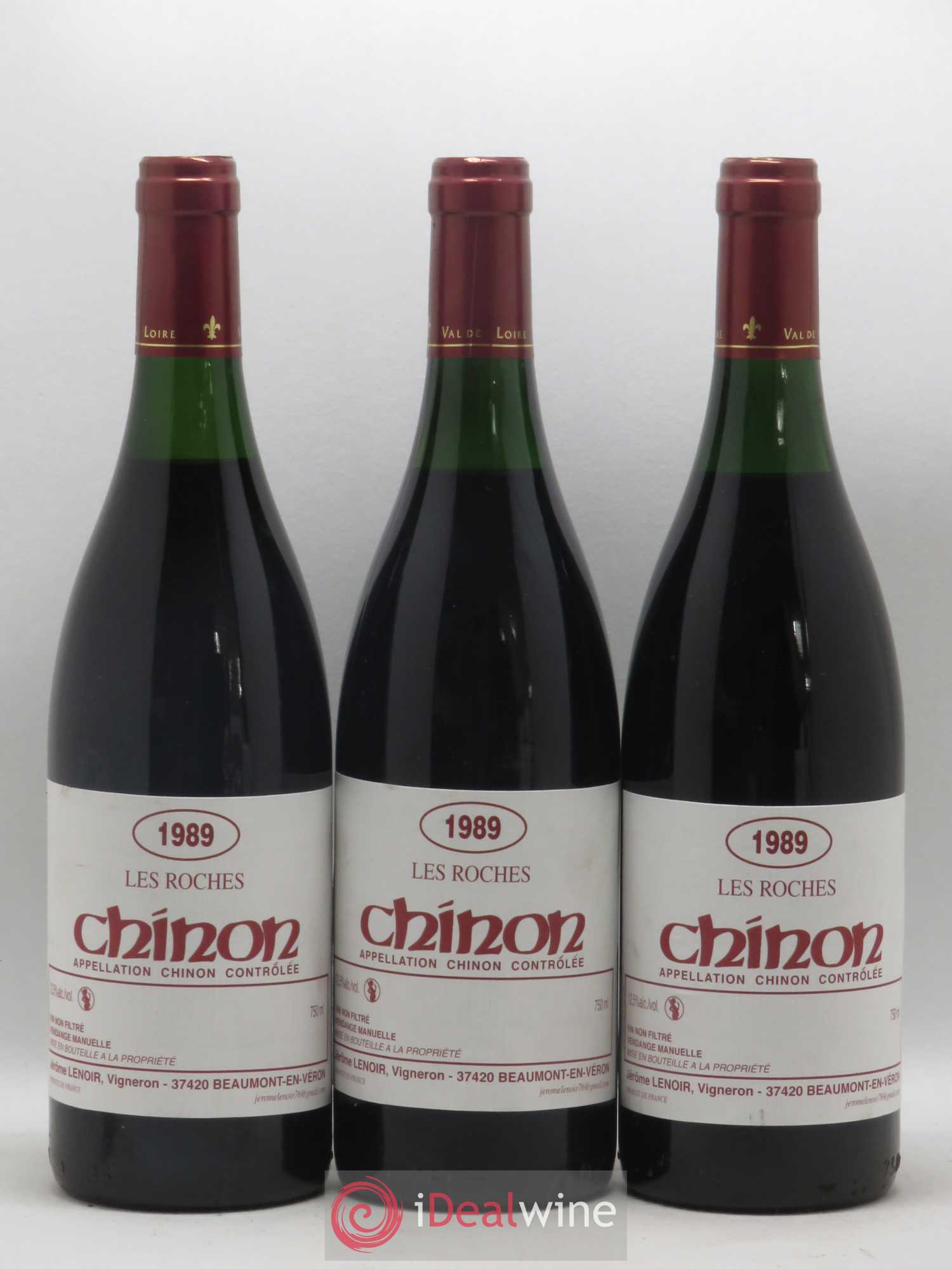 Chinon Les Roches Lenoir (Domaine) 1989 - Lot de 3 bouteilles - 0