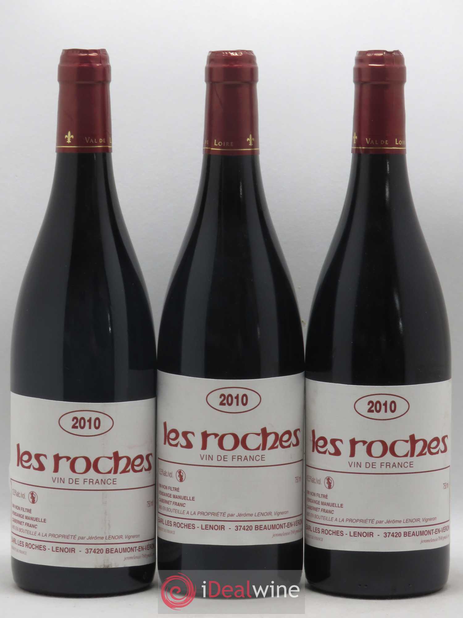 Vin de France Les Roches Lenoir (Domaine) 2010 - Lot de 3 bouteilles - 0