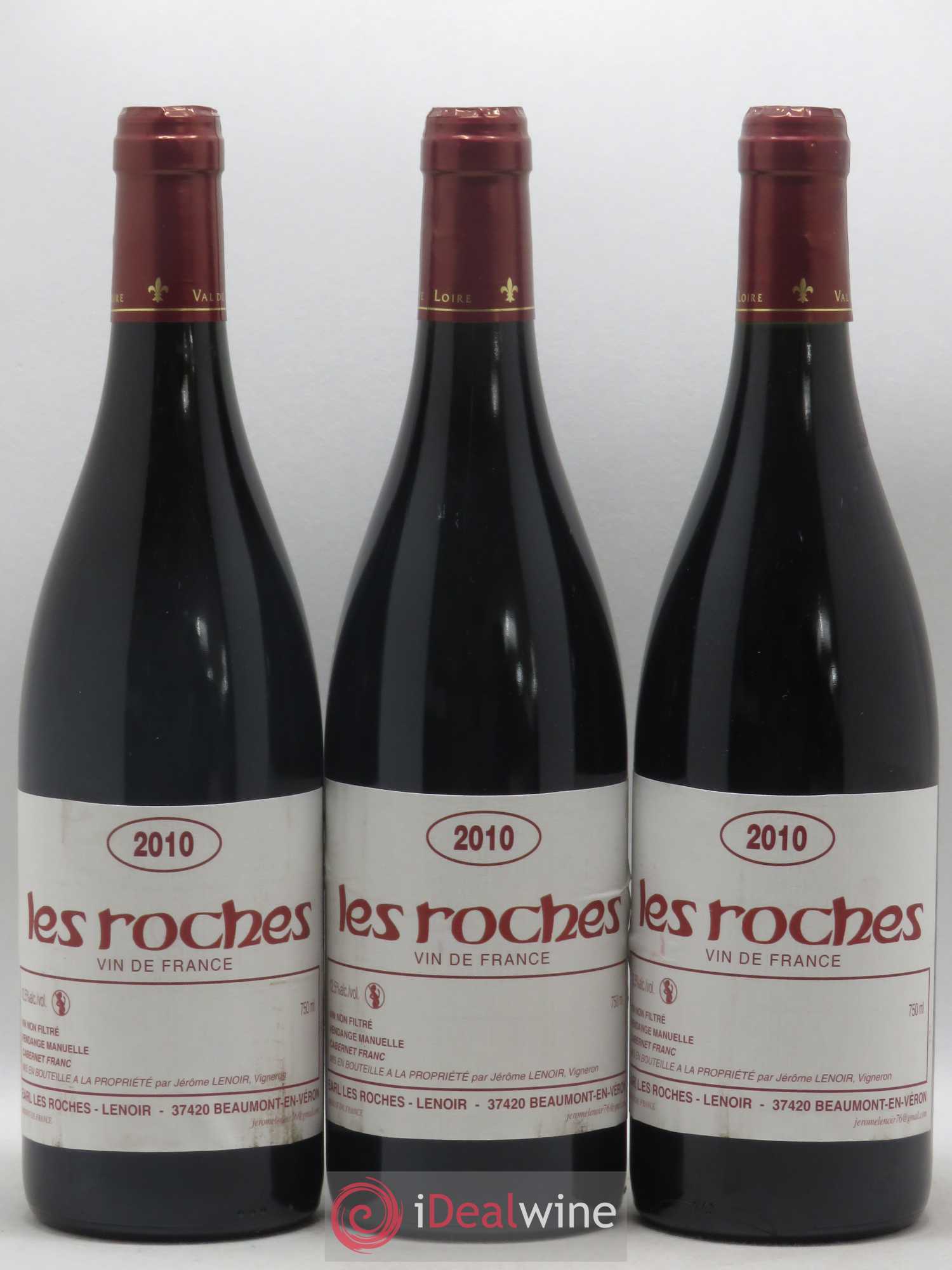 Vin de France Les Roches Lenoir (Domaine) 2010 - Lot de 3 bouteilles - 0