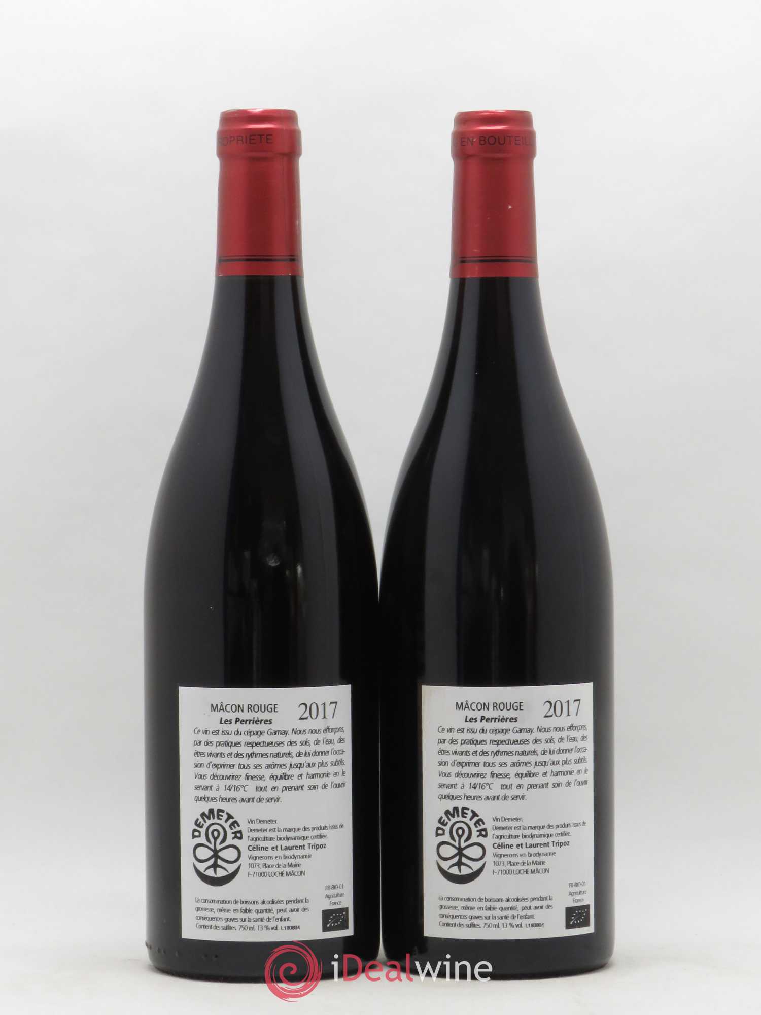 Mâcon Les Perrières Tripoz 2017 - Lot of 2 bottles - 1