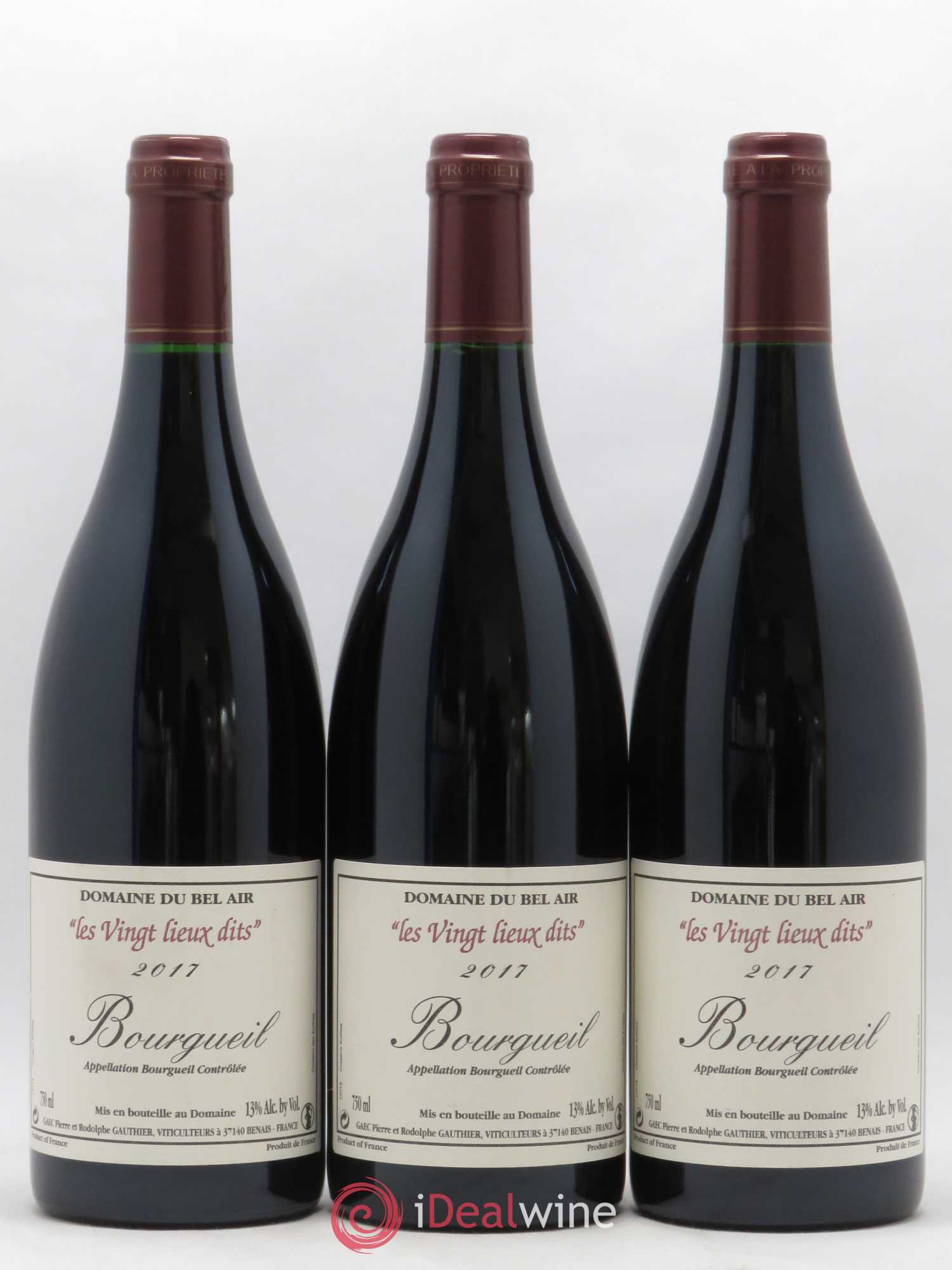 Bourgueil Vingt Lieux Dits Domaine du Bel Air 2017 - Lot de 3 bouteilles - 0