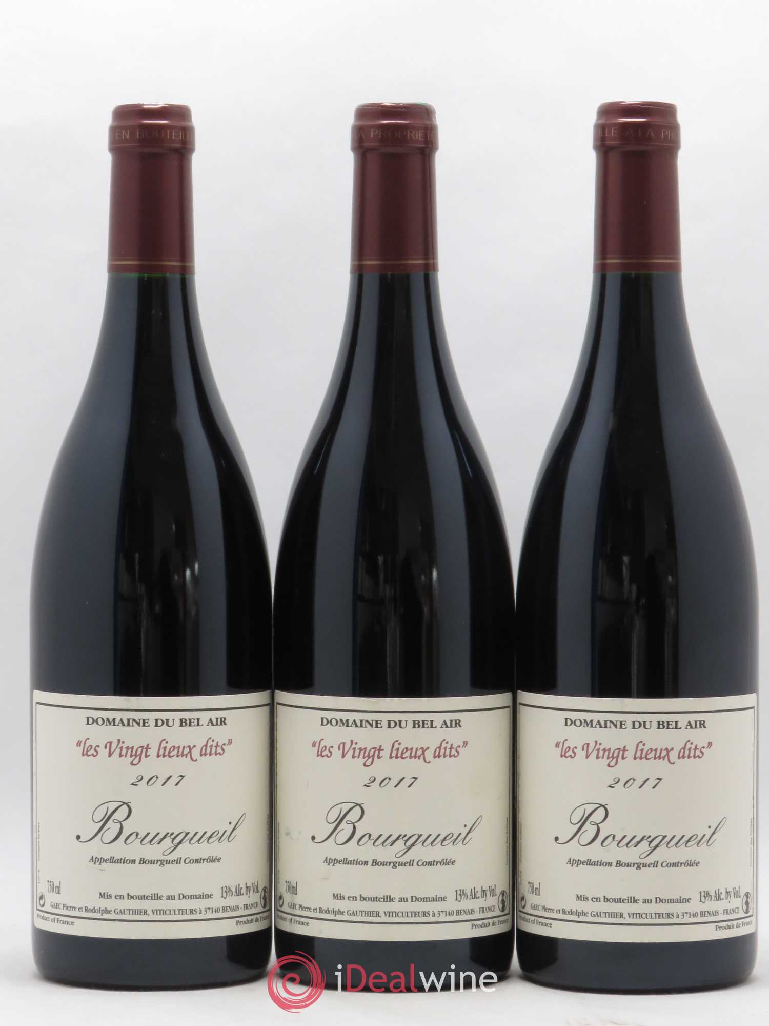 Bourgueil Vingt Lieux Dits Domaine du Bel Air 2017 - Lot de 3 bouteilles - 0