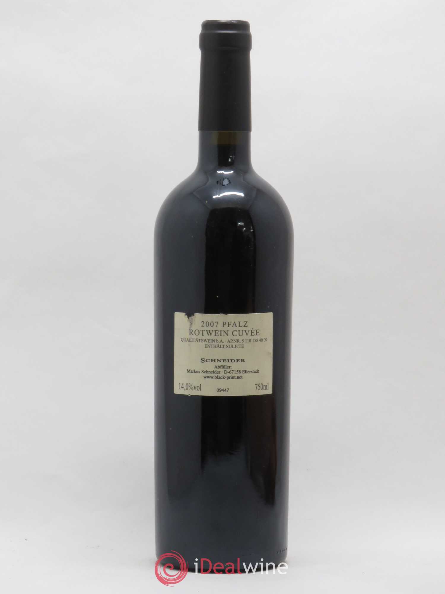 Allemagne Steinsatz Schneider Rotwein Cuvée 2007 - Posten von 1 Flasche - 1